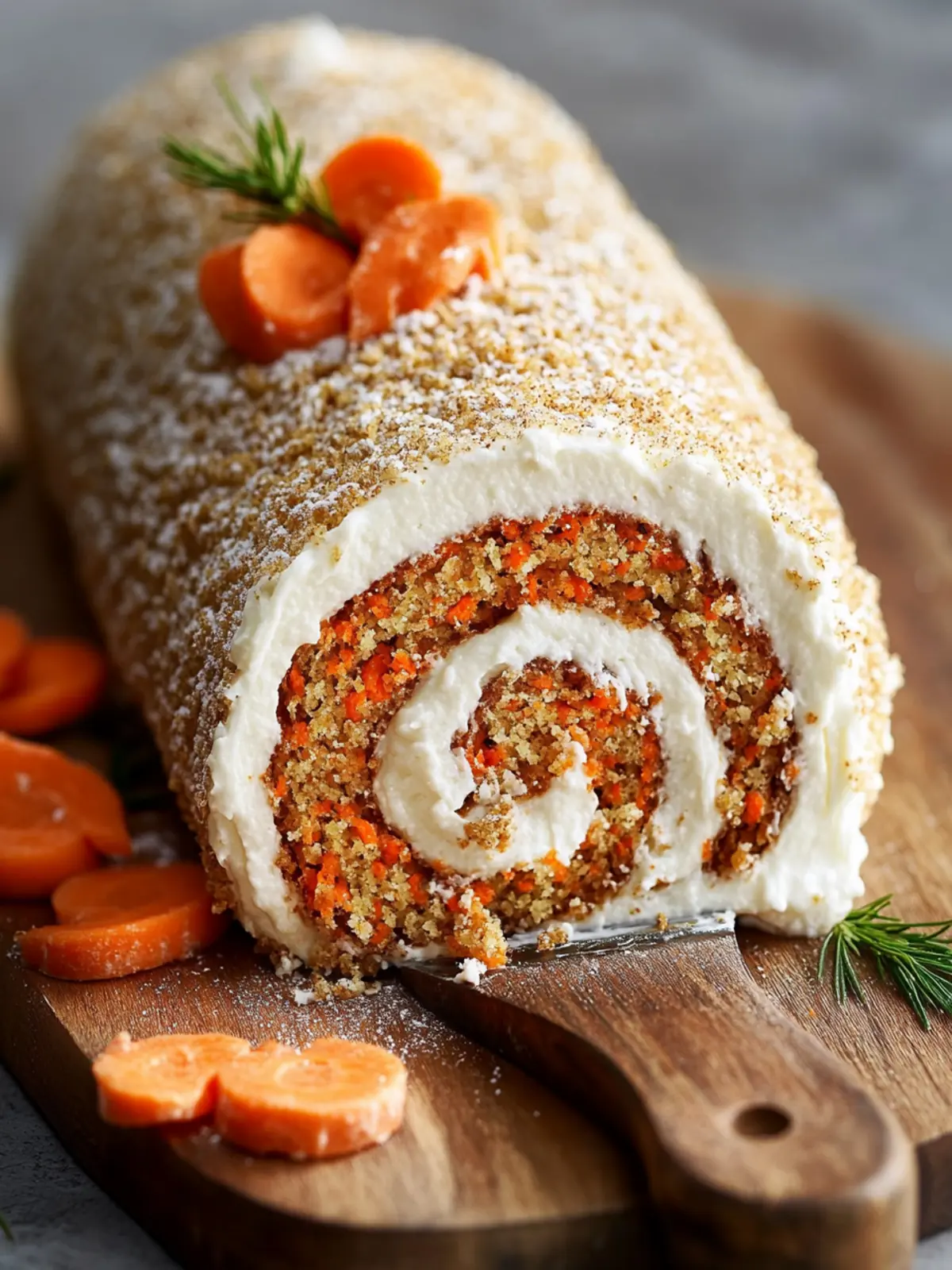 Carrot Cake Roll with Cream Cheese Frosting Filling