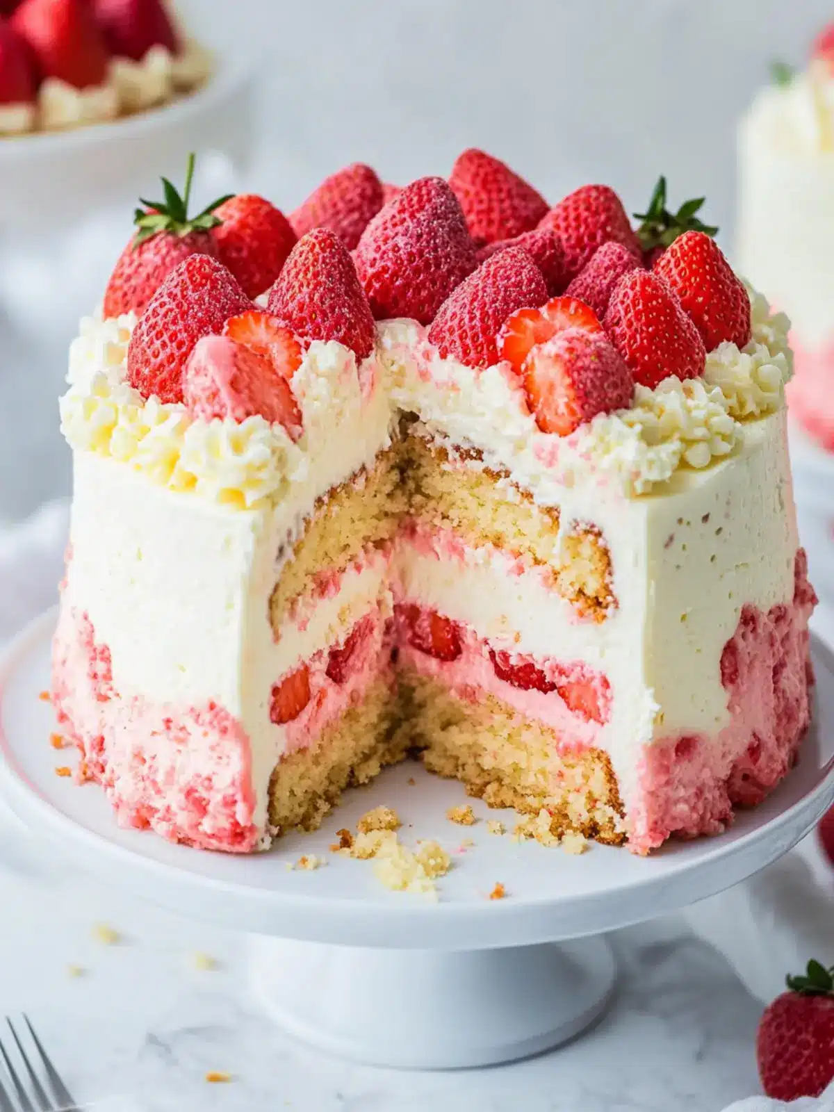 Strawberry Shortcake Cheesecake Cake for Delicious Gatherings 4 Strawberry Shortcake Cheesecake Cake