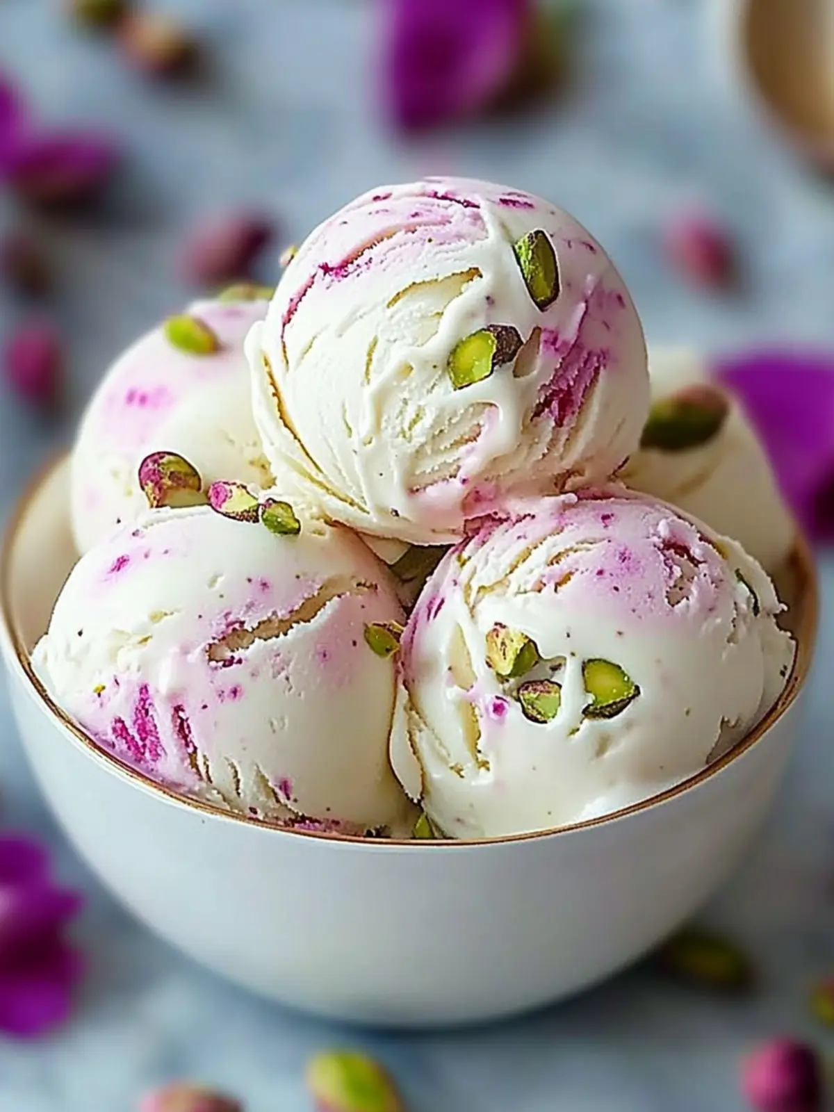 Rose Pistachio Cheesecake Ice Cream: A Sweet, Decadent Delight 3 Rose Pistachio Cheesecake Ice Cream