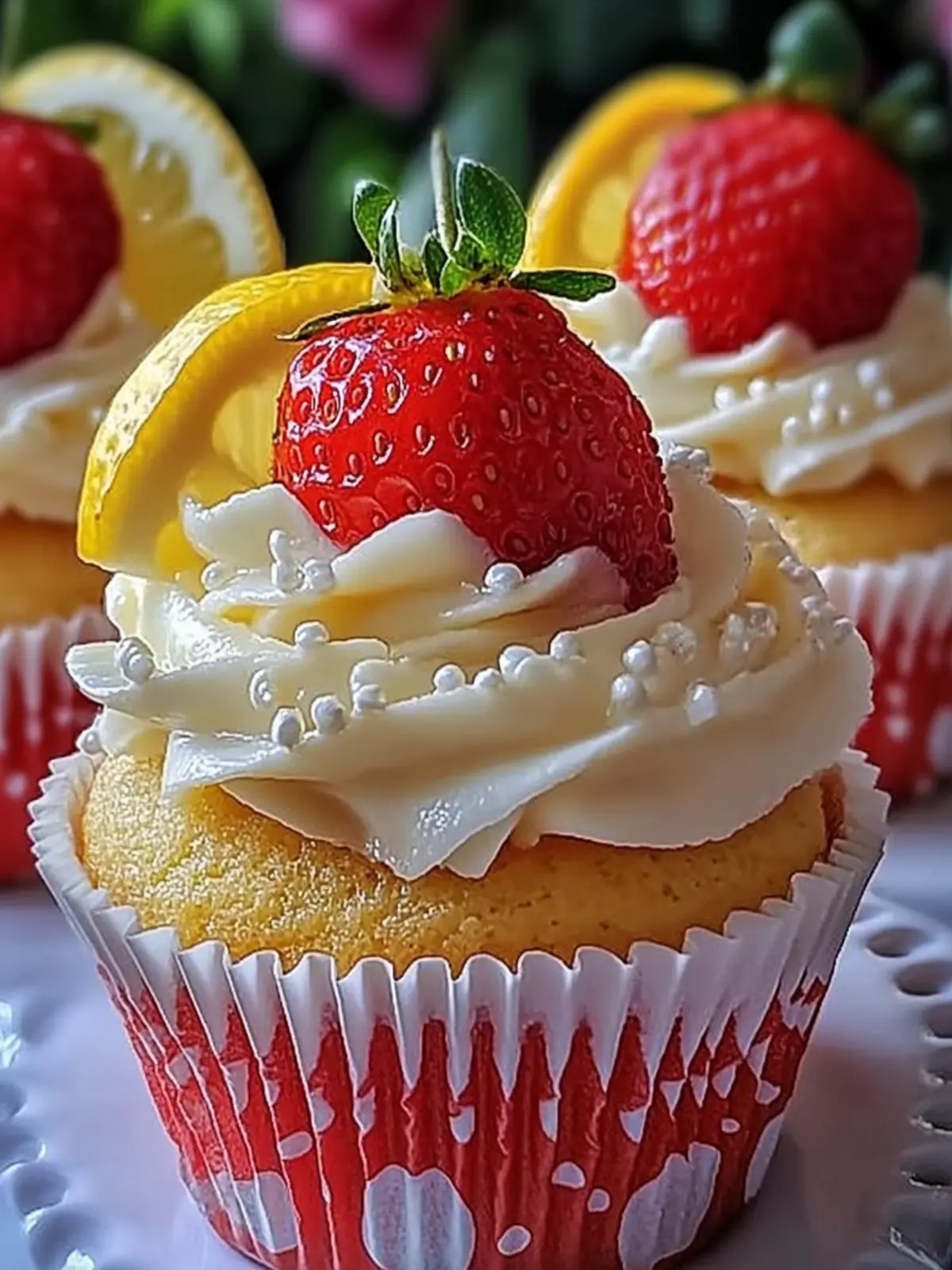 Juicy and Refreshing Strawberry Lemonade Cupcakes