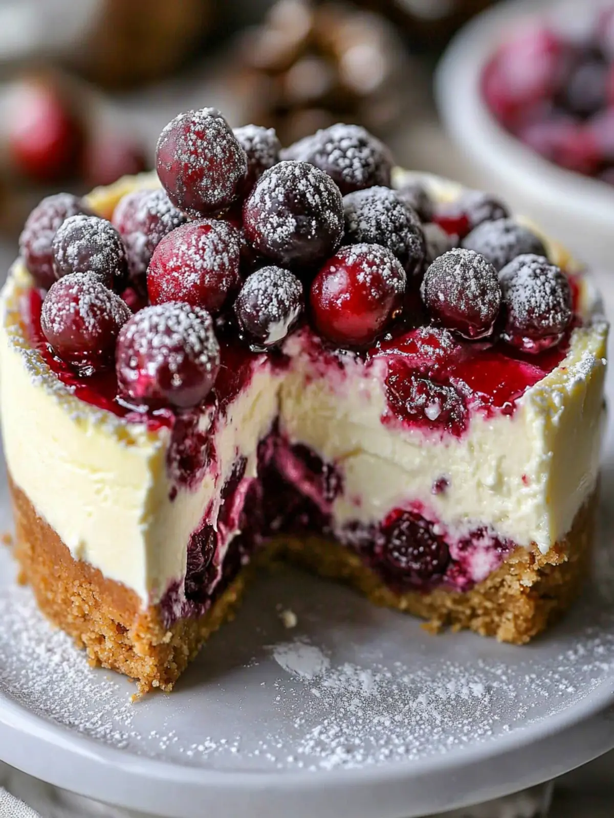 Decadent Christmas Cranberry White Chocolate Mousse Cheesecake 3 Christmas Cranberry White Chocolate Mousse Cheesecake Recipe