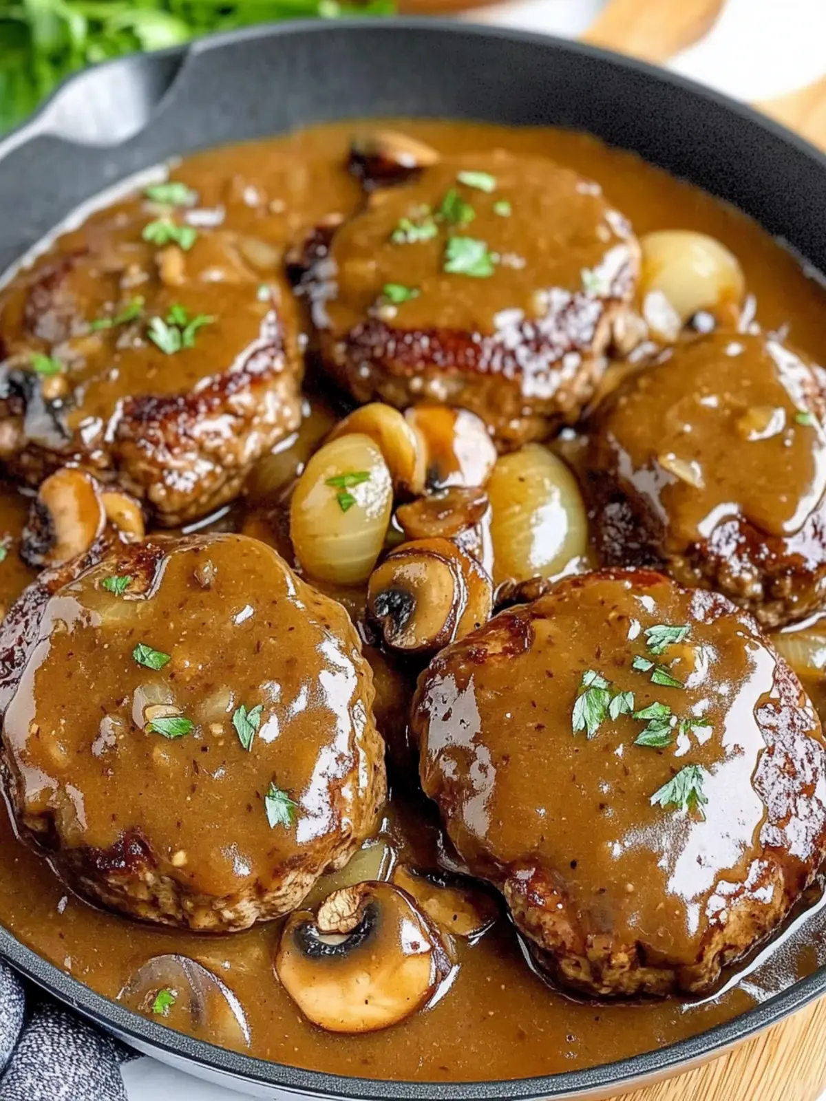 Salisbury Steak with Mushroom Onion Gravy
