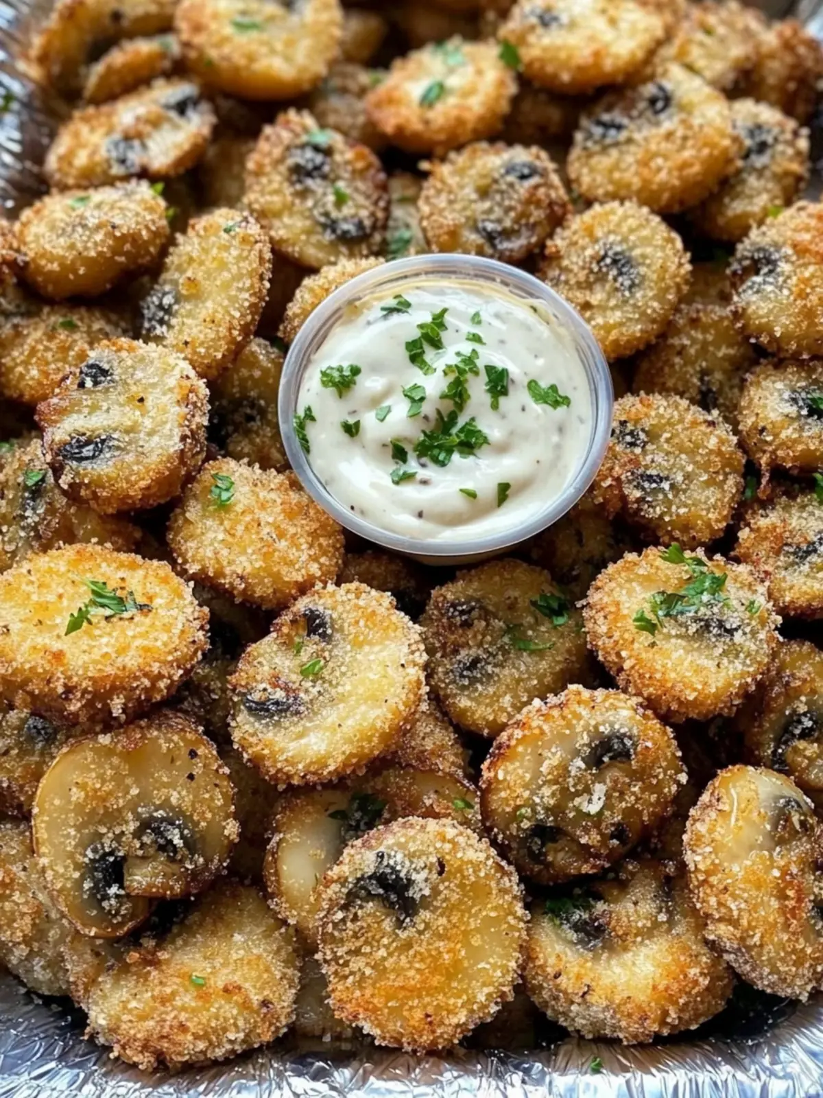 crispy garlic mushroom bites
