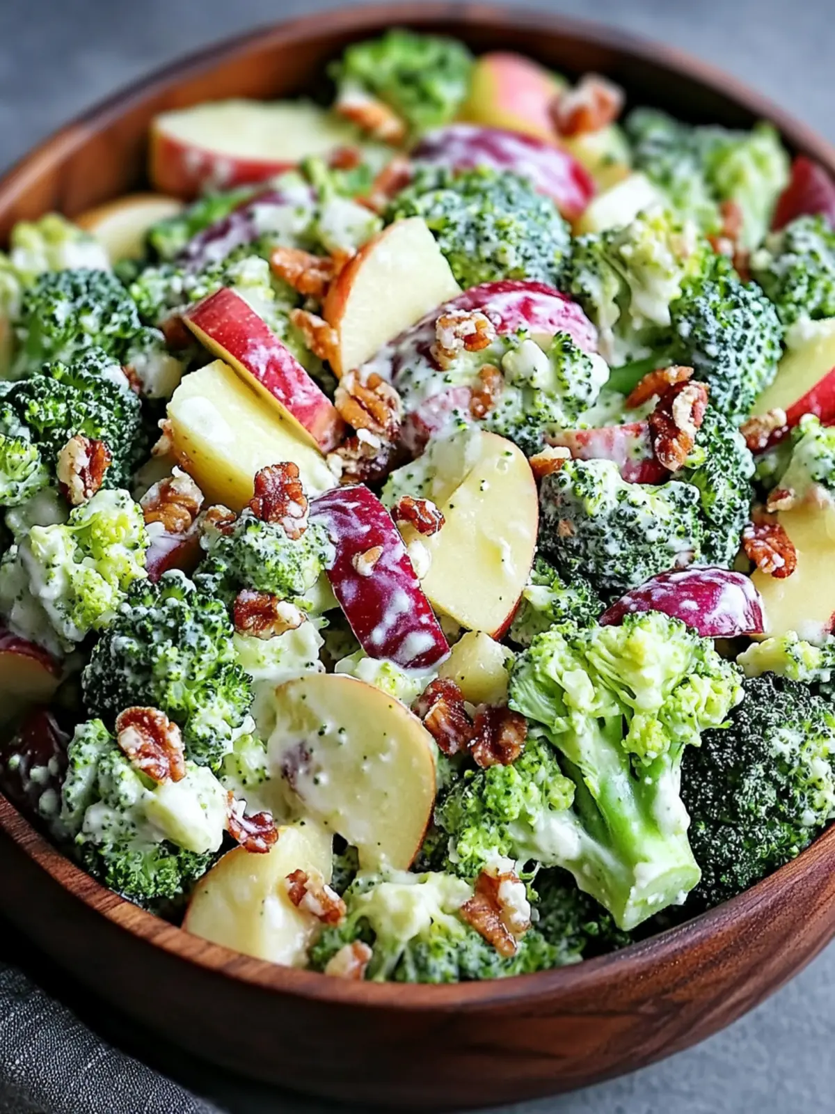 Crisp Broccoli & Honeycrisp Apple Harvest Salad Delight 4 Crisp Broccoli & Honeycrisp Apple Harvest Salad with Creamy Honey-Vinegar Dressing