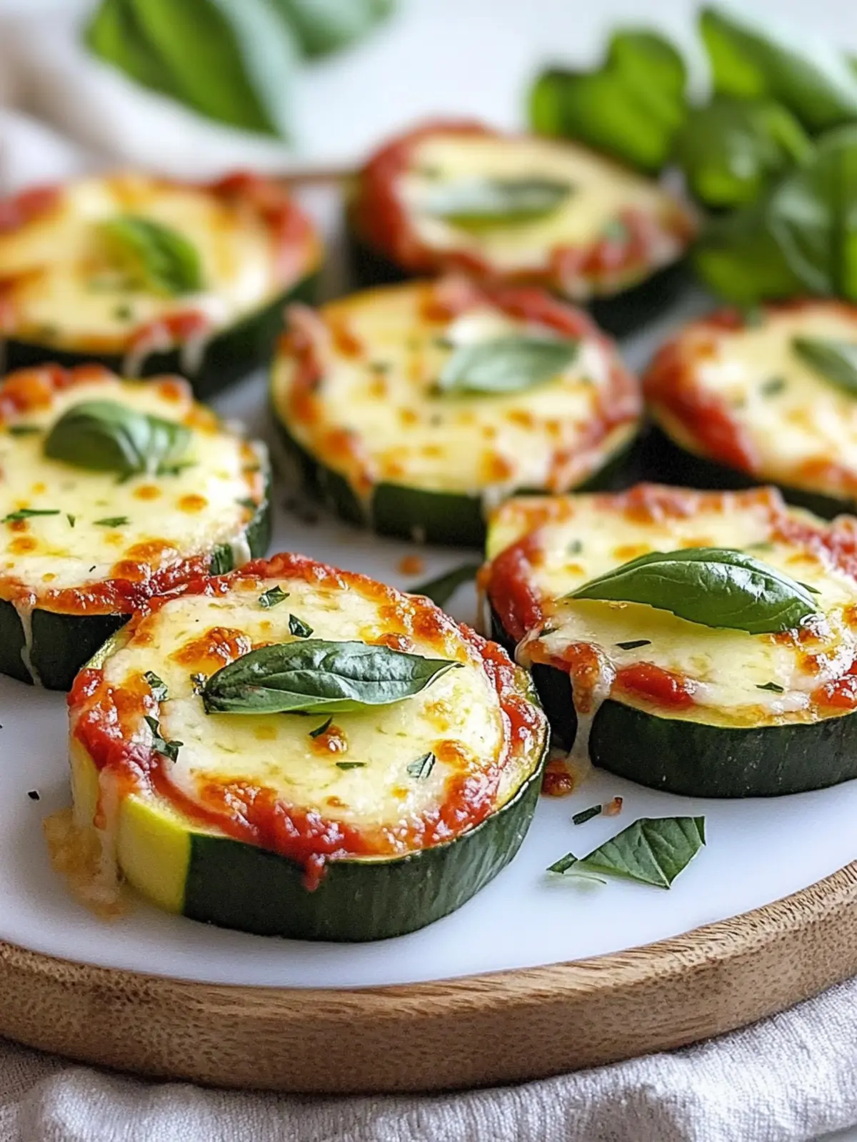 ZUCCHINI PIZZA BITES WITH GARLIC DRESSING