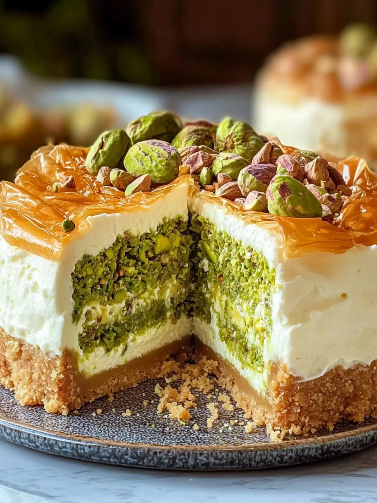 Baklava Pistachio Cheesecake: A Must-Try Sweet Sensation 2 Baklava Pistachio Cheesecake