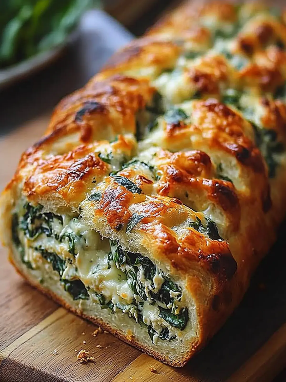 Cheesy Spinach Stuffed Bread