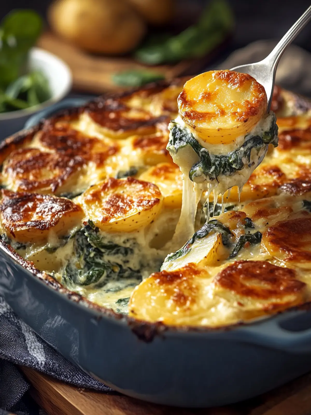 Creamy Potato and Spinach Bake for Cozy Family Nights 2 Creamy Potato and Spinach Bake