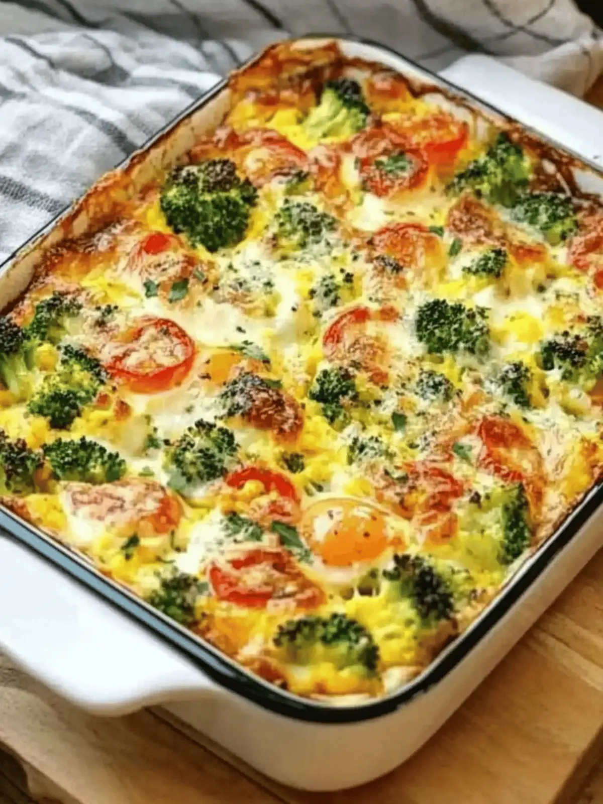 Vegetable-Packed Broccoli and Cauliflower Egg Bake