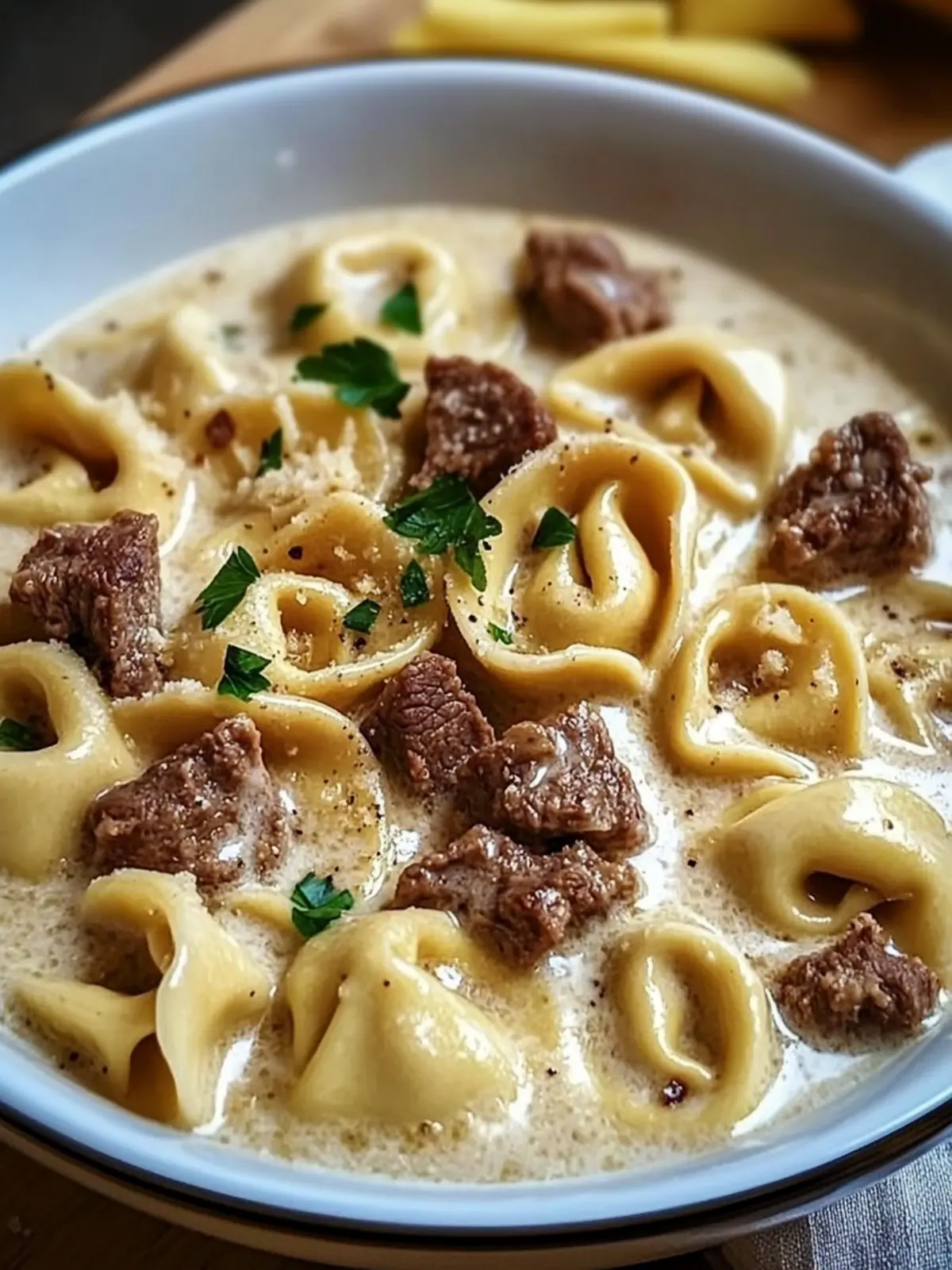 Creamy Beef Tortellini Alfredo: A Delightful Dinner Upgrade 2 Creamy Beef Tortellini Alfredo