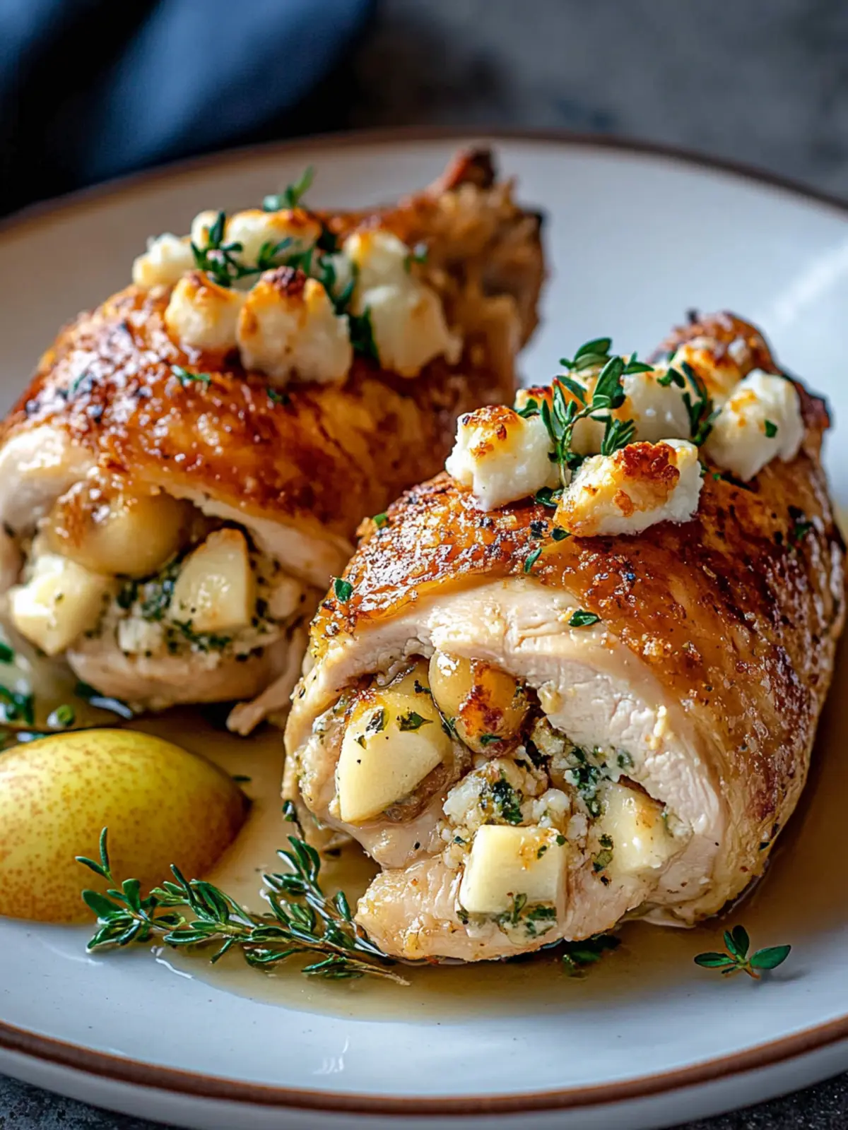 Delicious Chicken Stuffed with Pears and Goat Cheese Bliss 2 Chicken Stuffed with Pears and Goat Cheese