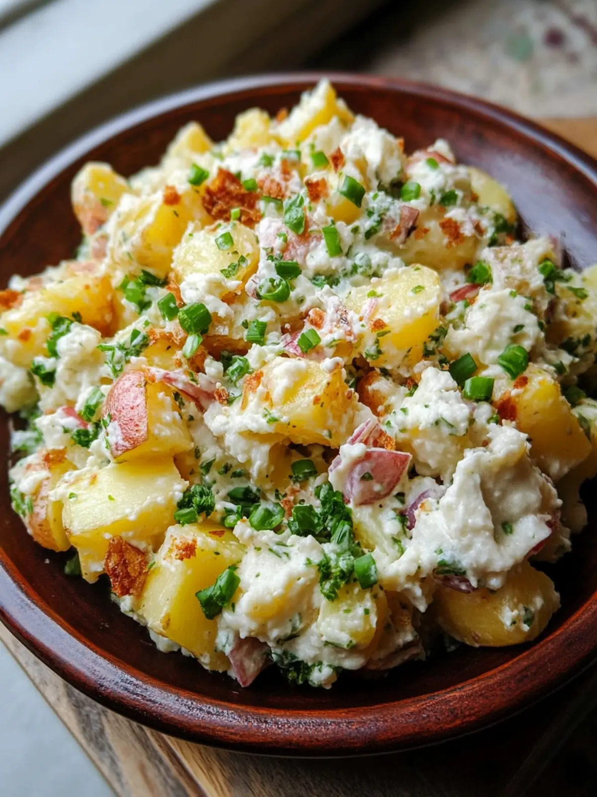 Fluffy baked potato salad