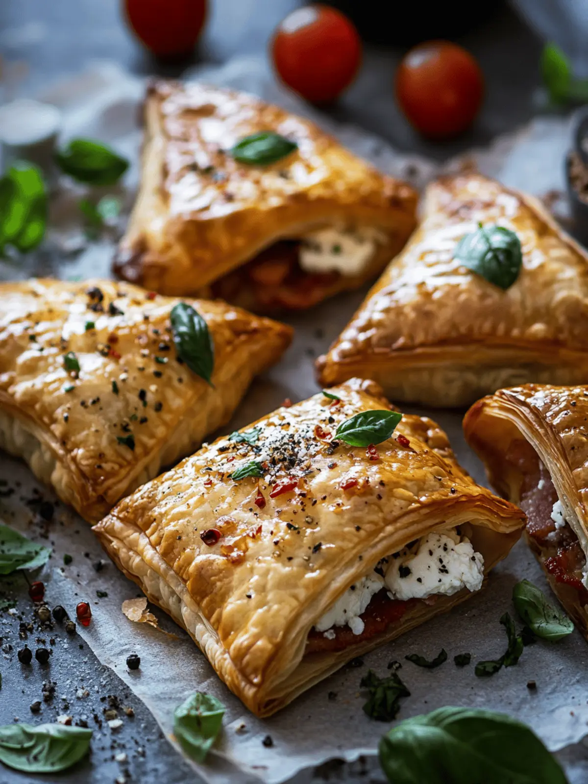 Savory Puff Pastry Pockets with Feta, Bacon & Cream Cheese