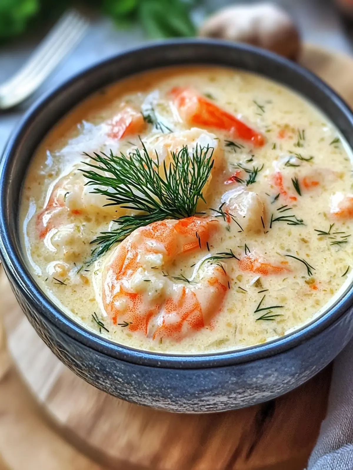 Homemade Crab and Shrimp Seafood Bisque with Creamy Dill Magic 2 HOMEMADE CRAB AND SHRIMP SEAFOOD BISQUE WITH CREAMY DILL DRESSING