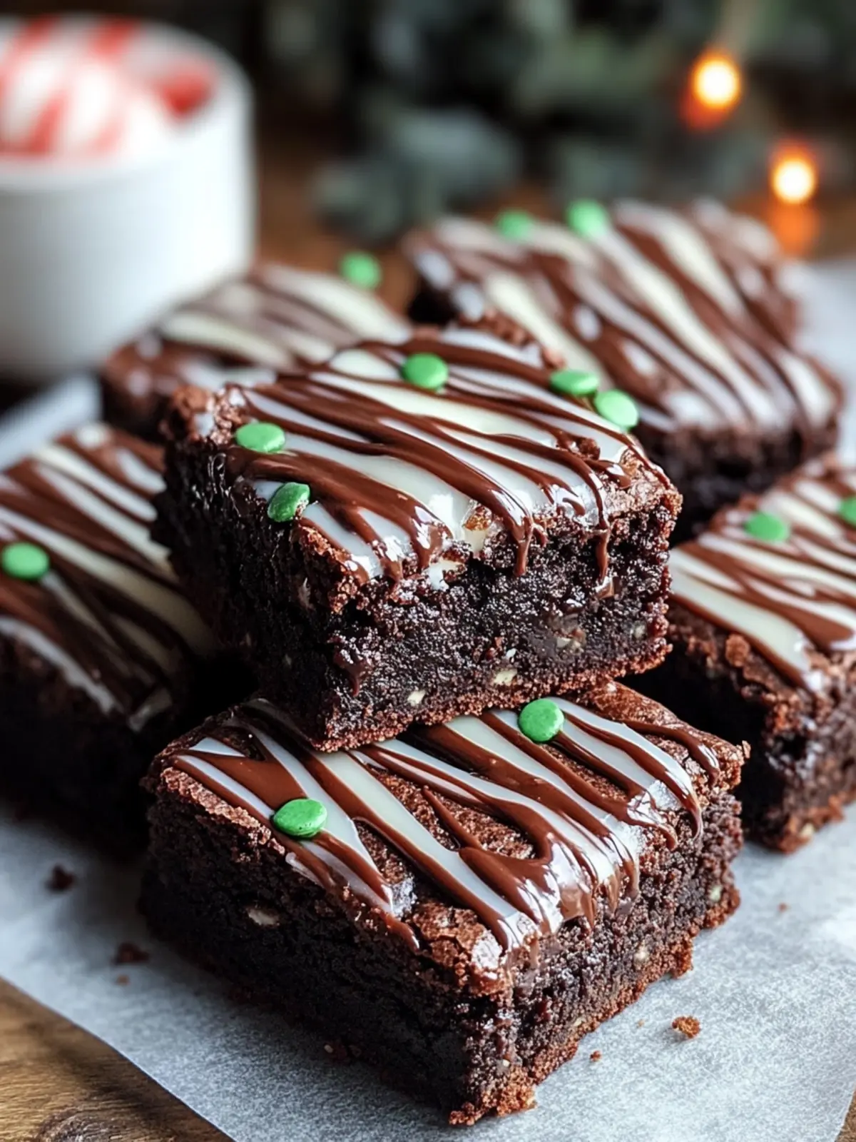 ST. PATRICK S DAY PEPPERMINT PATTY BROWNIES WITH FUDGE DRIZZLE