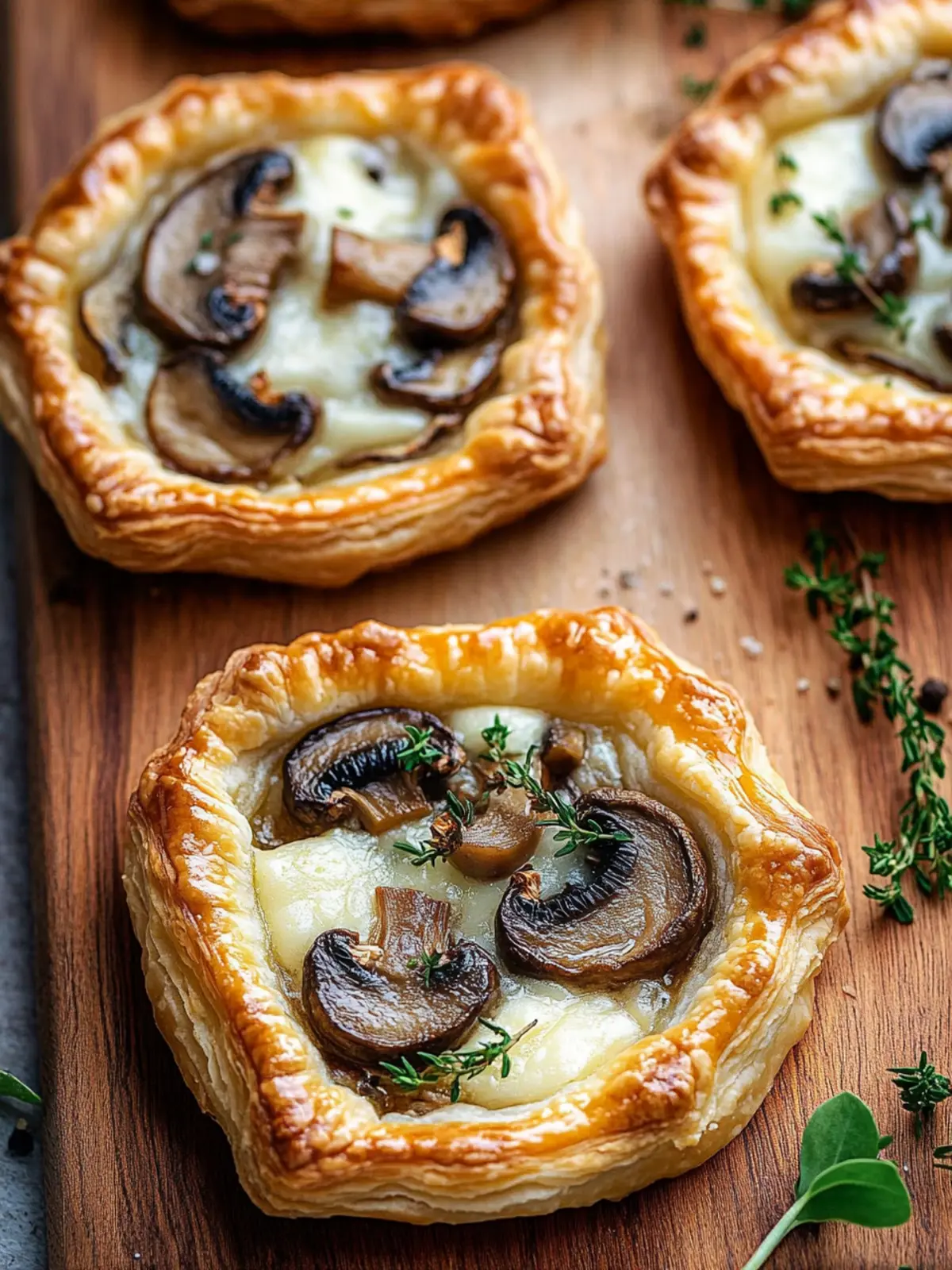 Savory Mushroom & Cheese Puff Pastry Tarts to Impress Your Guests 3 Savory Mushroom & Cheese Puff Pastry Tarts