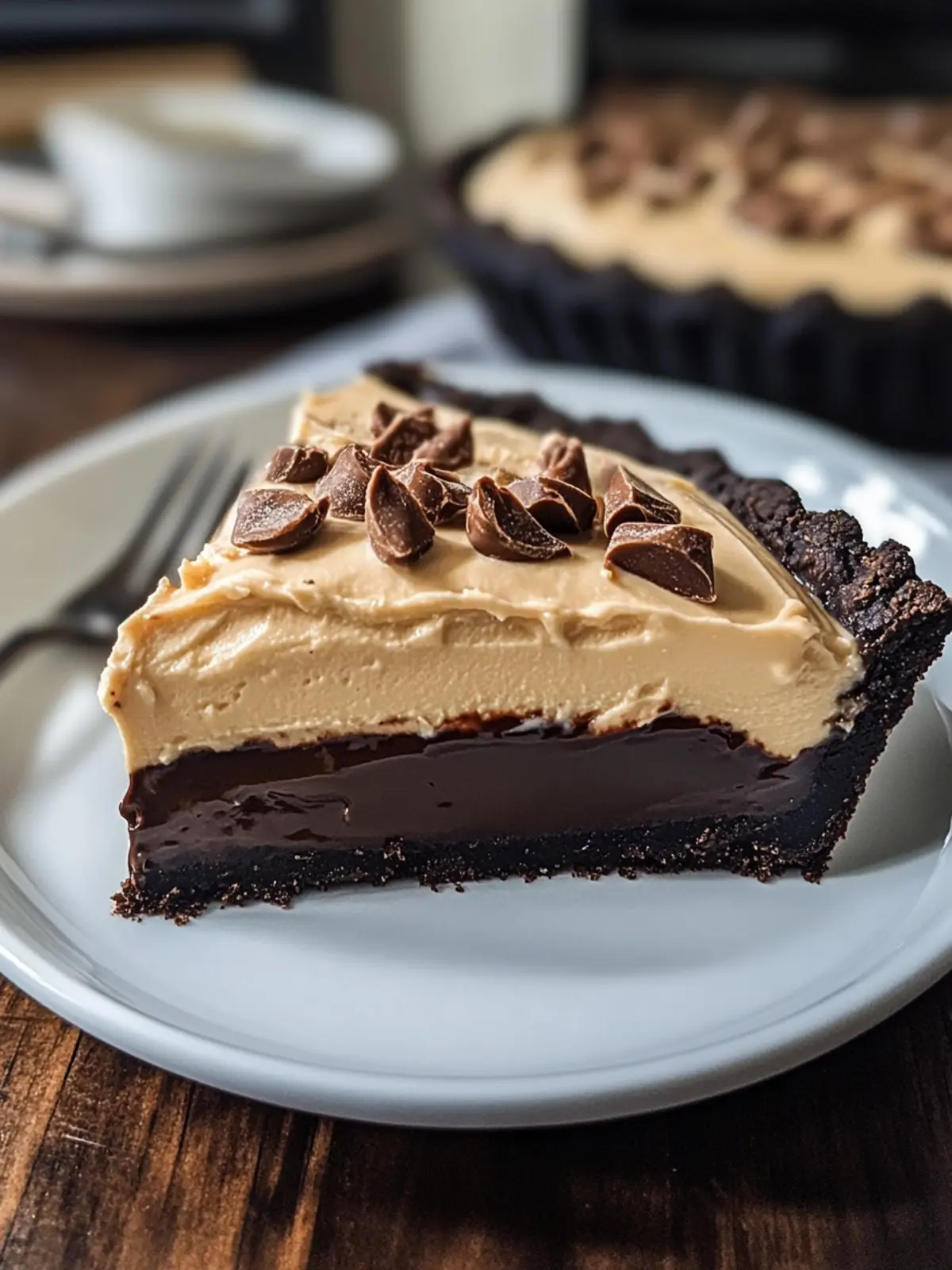Decadent Peanut Butter Chocolate Pie with Whipped Cream Bliss 4 PEANUT BUTTER CHOCOLATE PIE WITH WHIPPED CREAM TOPPING