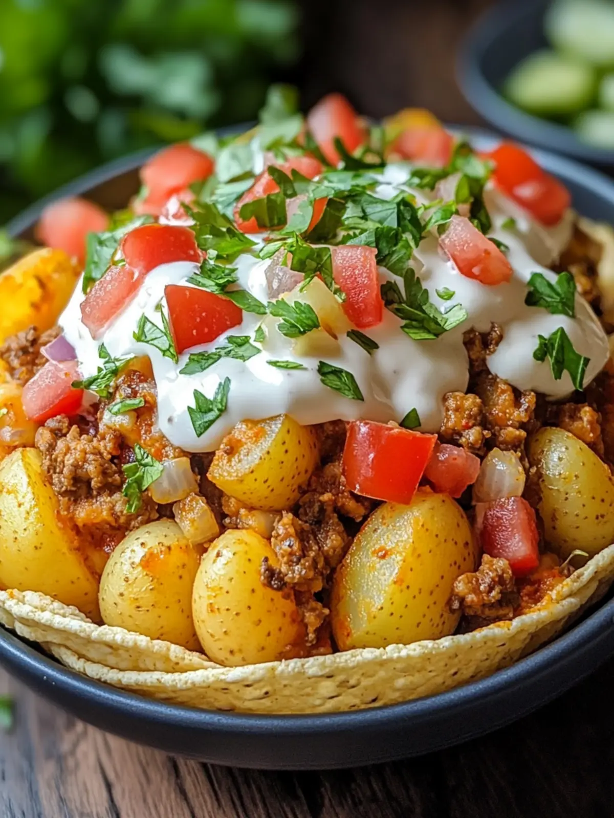 TACO POTATOES WITH CREAMY DRESSING!