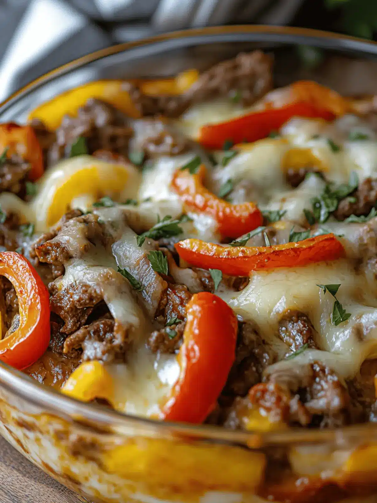 Keto Philly Cheesesteak Casserole  