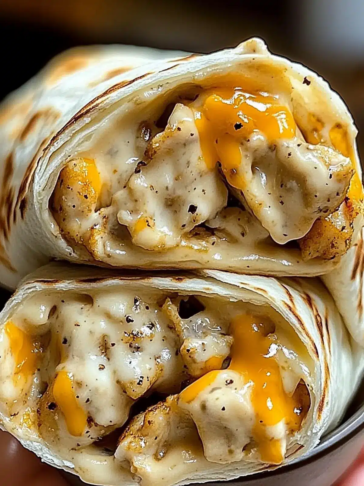 Cheesy Garlic Chicken Wraps