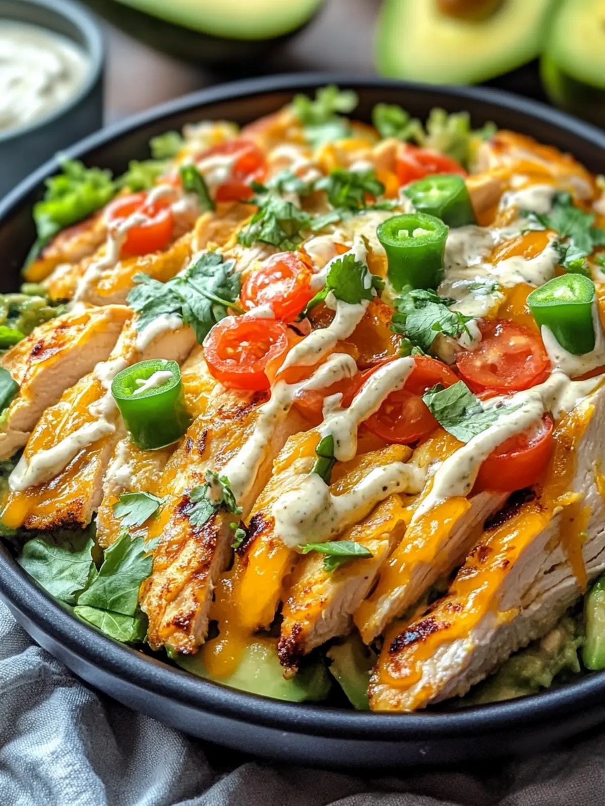 Grilled Chicken Avocado Salad with Creamy Dressing Magic 4 GRILLED CHICKEN AVOCADO SALAD WITH CREAMY DRESSING