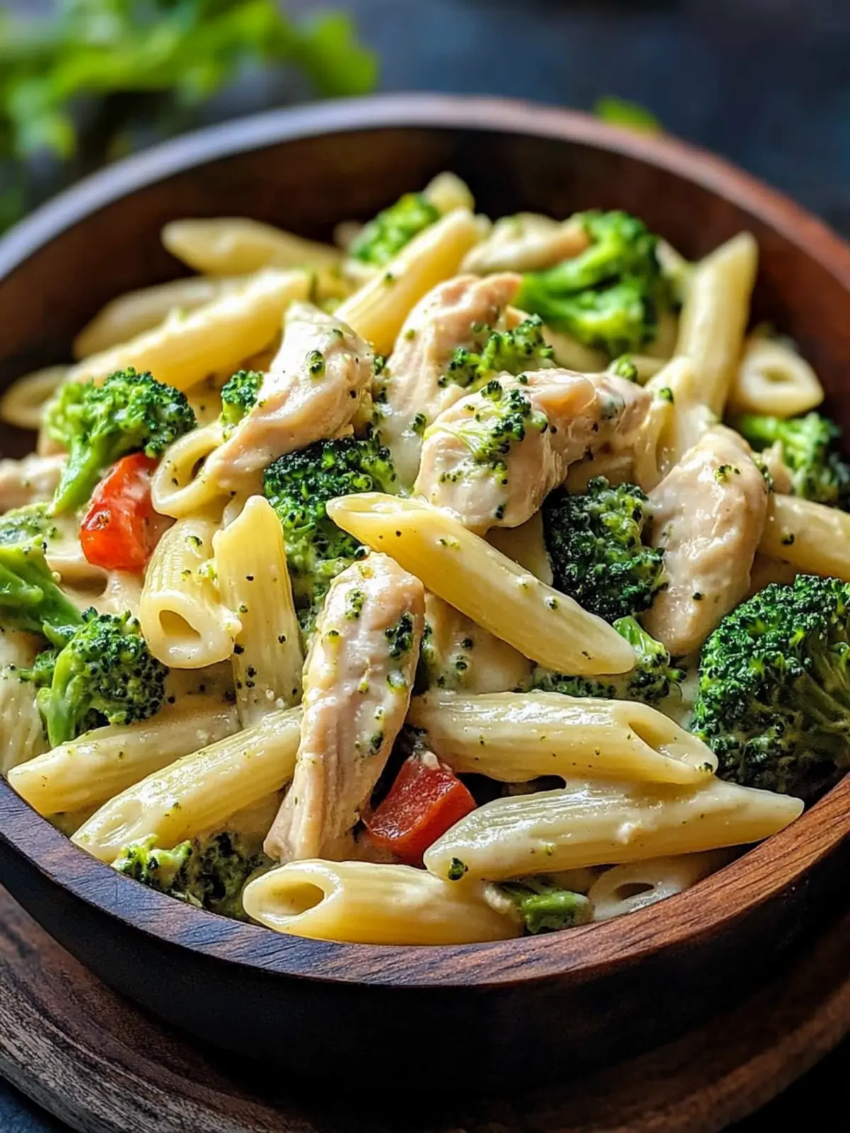 Creamy Chicken Penne Pasta with Broccoli & Peppers
