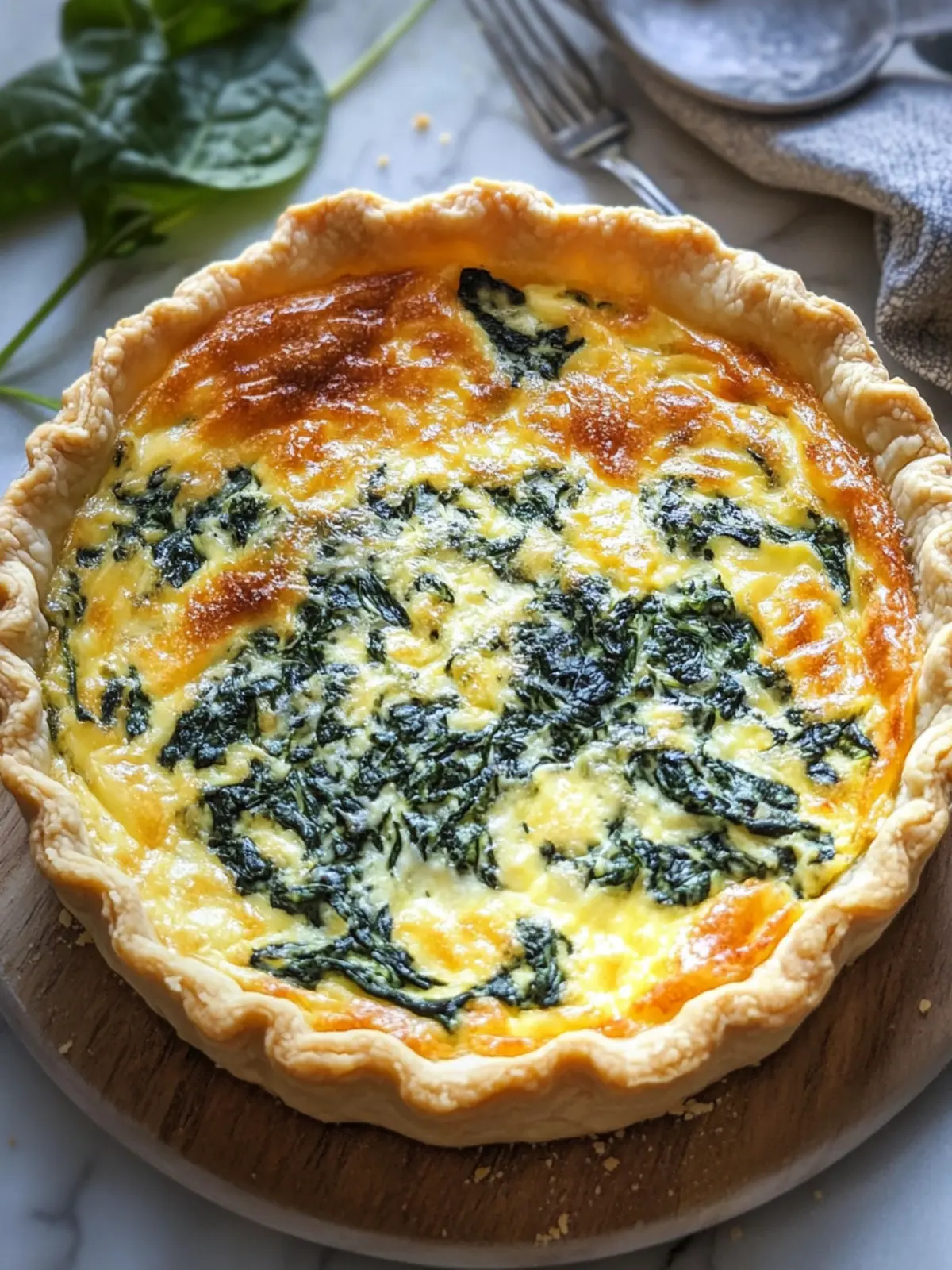 Cheesy Spinach Quiche Delight