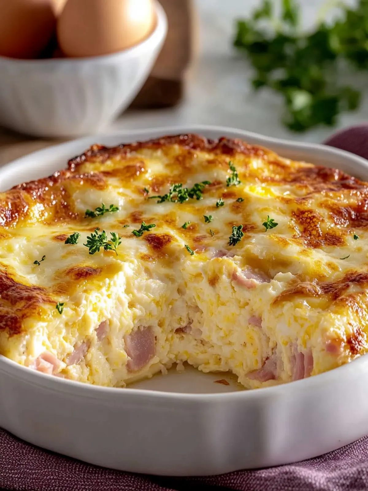 Irresistible Homestyle Crustless Ham & Cheese Egg Bake Bliss 2 Homestyle Crustless Ham & Cheese Egg Bake