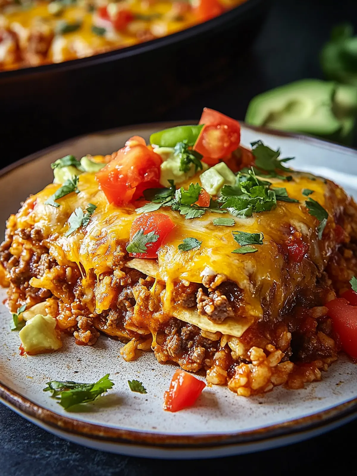 Cheesy Beef Enchilada Rice