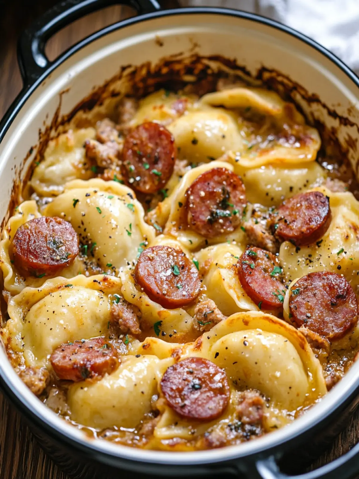 Savory Slow Cooker Pierogi & Kielbasa Casserole Delight 2 Slow Cooker Pierogi & Kielbasa Casserole