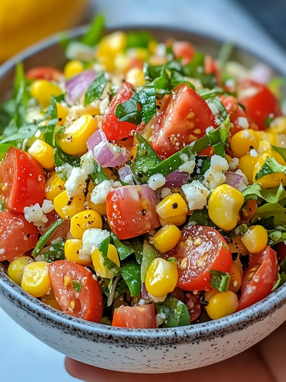 Sweet and Zesty Corn, Tomato, and Onion Salad with Butter Dressing 4 CORN, TOMATO, AND ONION SALAD WITH BUTTER DRESSING