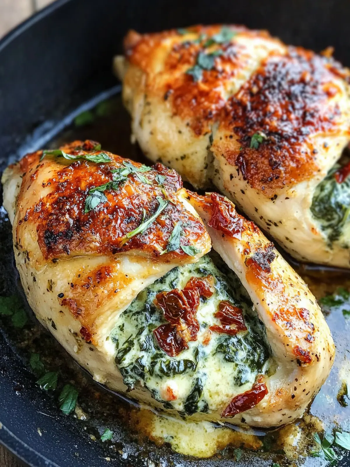 Creamy Spinach and Sun-dried Tomato Stuffed Chicken Magic 3 Creamy Spinach and Sun-dried Tomato Stuffed Chicken