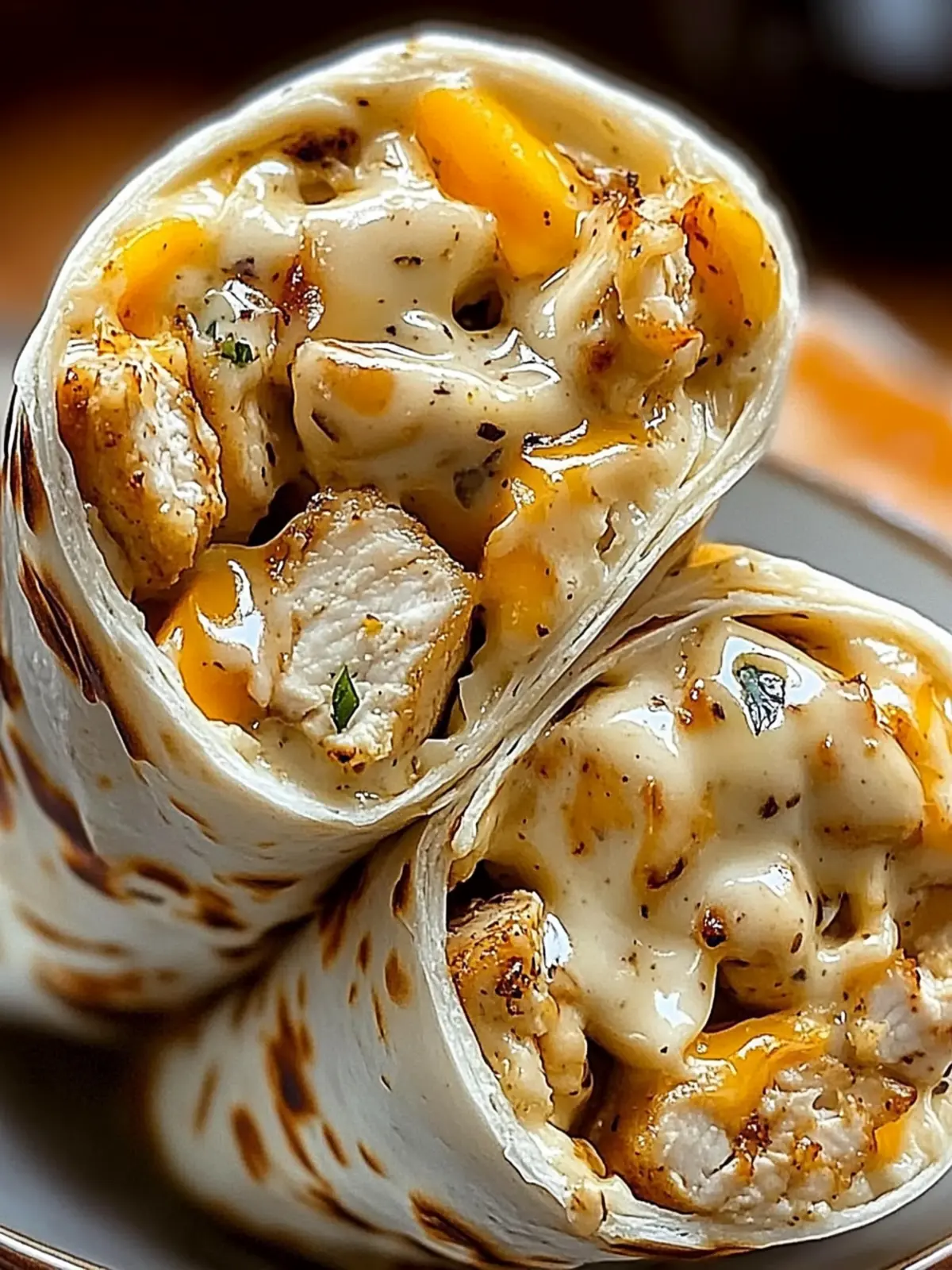 Cheesy Garlic Chicken Wraps