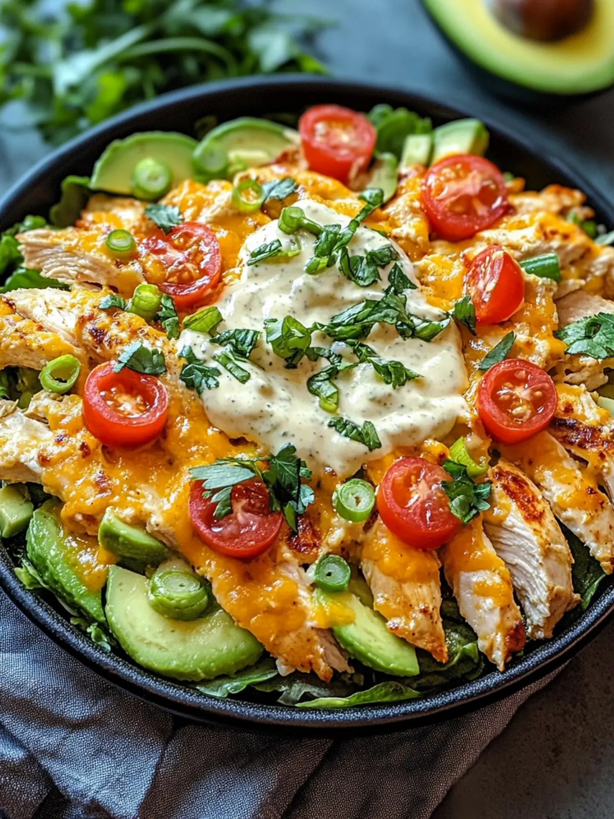 Grilled Chicken Avocado Salad with Creamy Dressing Magic 2 GRILLED CHICKEN AVOCADO SALAD WITH CREAMY DRESSING