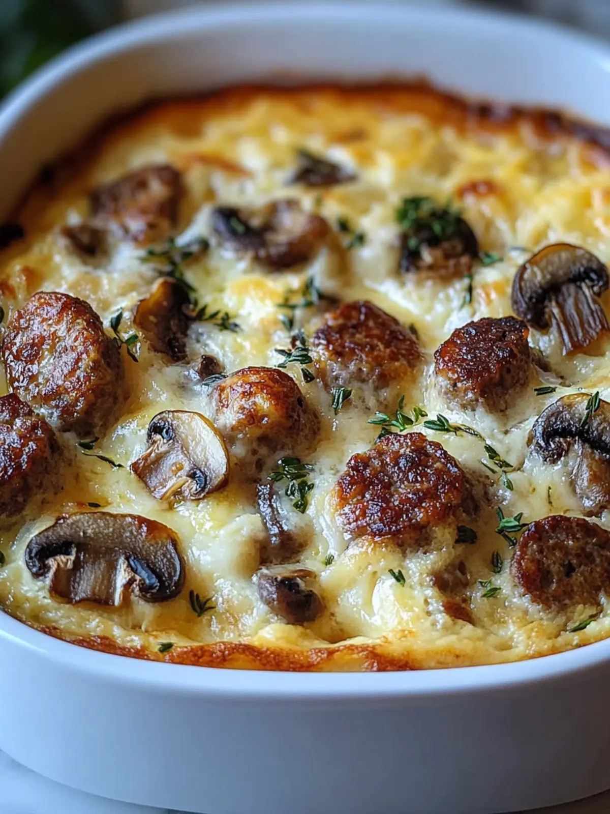 Satisfy Mornings with Sausage and Mushroom Breakfast Bake 3 Sausage and Mushroom Breakfast Bake