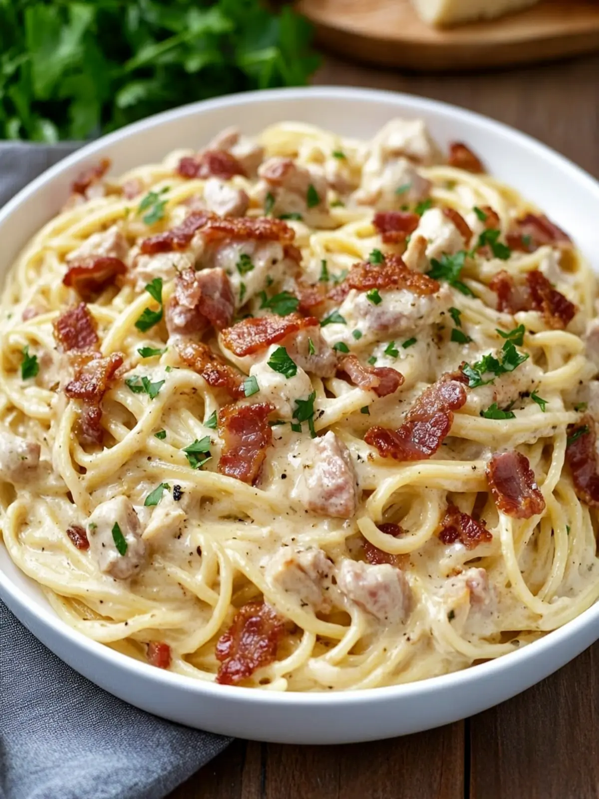 Creamy Bacon Carbonara with Chicken for Effortless Comfort 4 Creamy Bacon Carbonara with Chicken