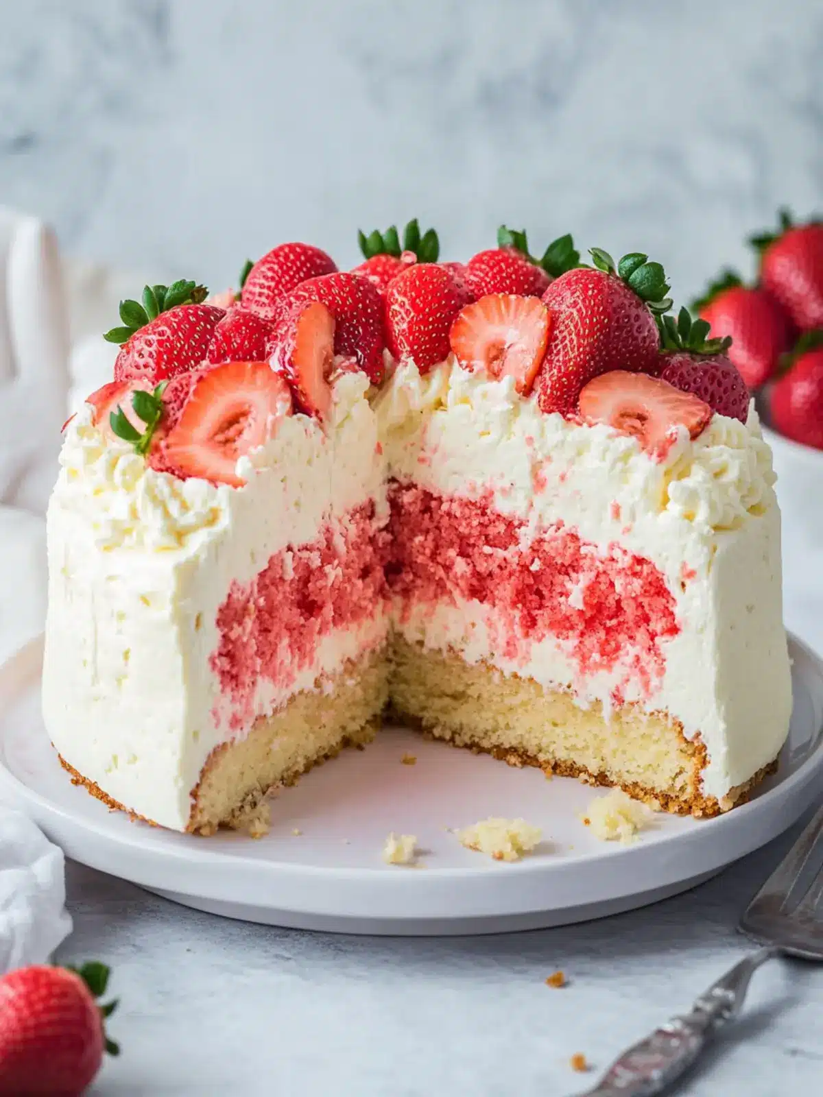 Strawberry Shortcake Cheesecake Cake for Delicious Gatherings 2 Strawberry Shortcake Cheesecake Cake