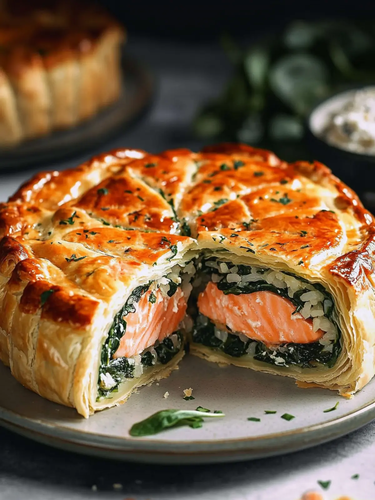 Savory Rice & Spinach Puff Pastry Salmon Cake You ll Love 2 Rice & Spinach Puff Pastry Salmon Cake