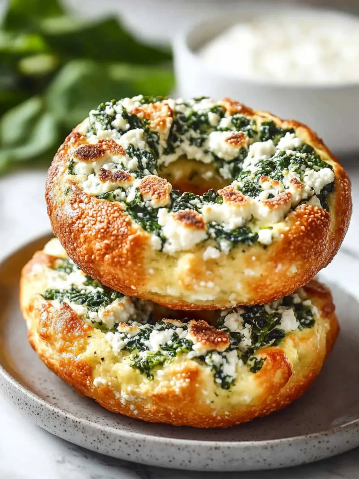 Keto Spinach Cottage Cheese Bagels