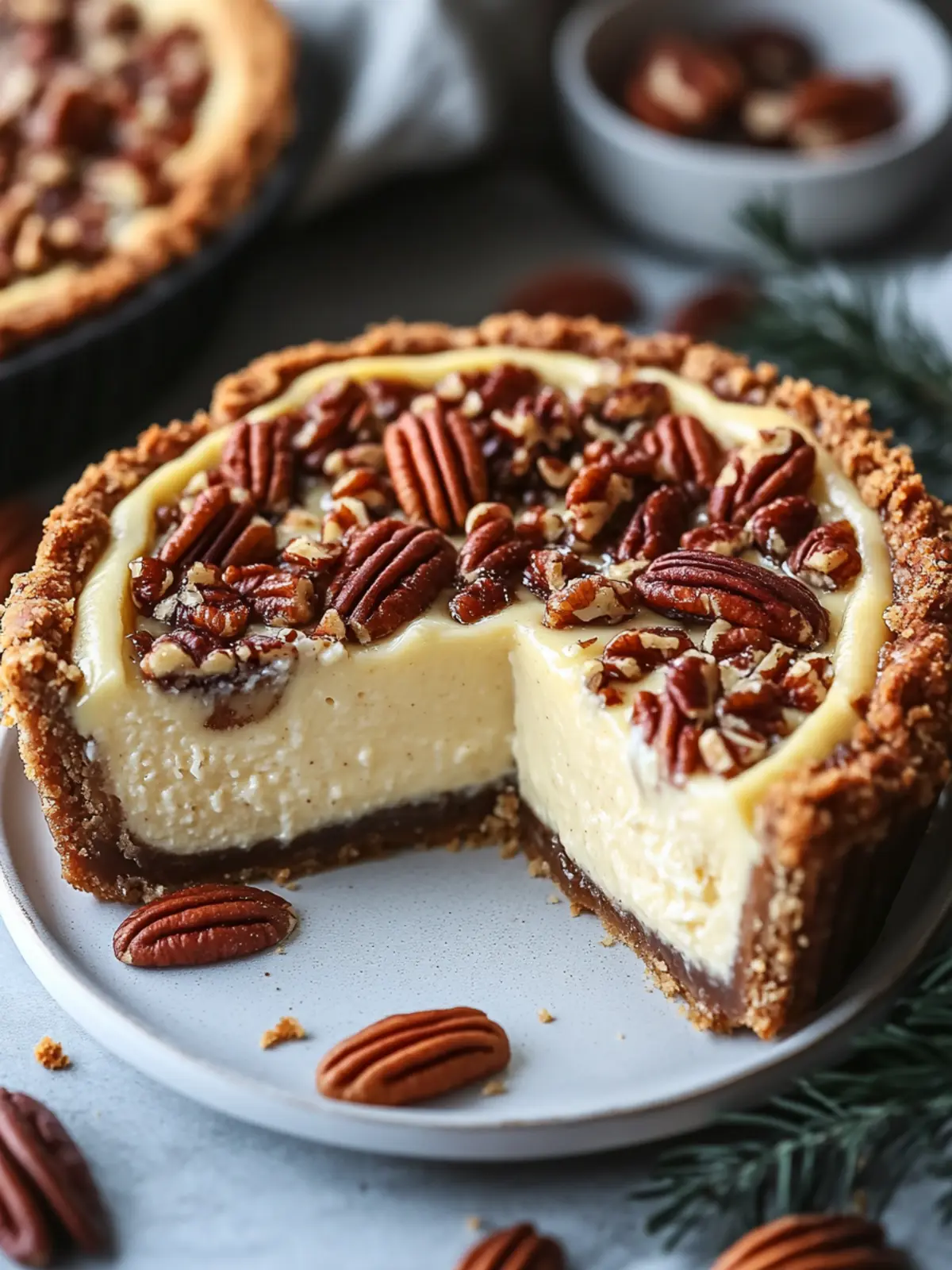 Decadent Pecan Cheesecake Pie: A Must-Try Holiday Treat 2 Pecan Cheesecake Pie