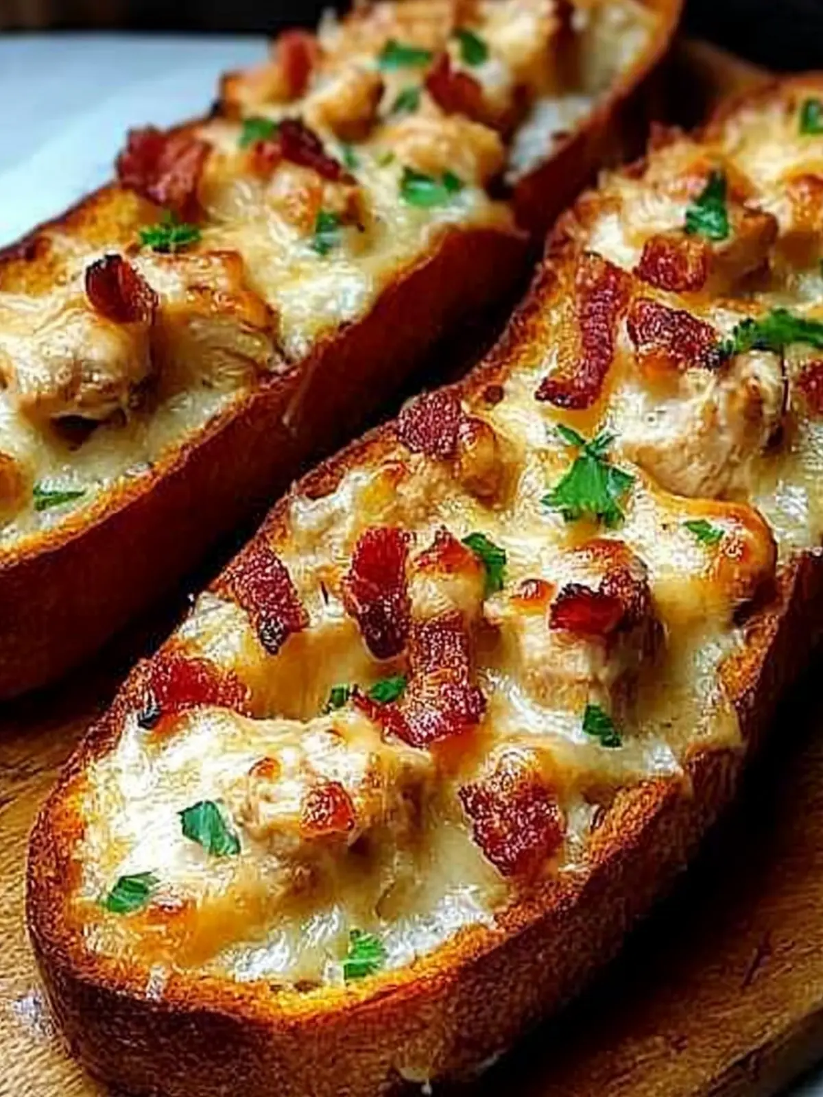 Cheesy Chicken Garlic Bread with Bacon: A Flavor Explosion 3 Cheesy Chicken Garlic Bread with Bacon