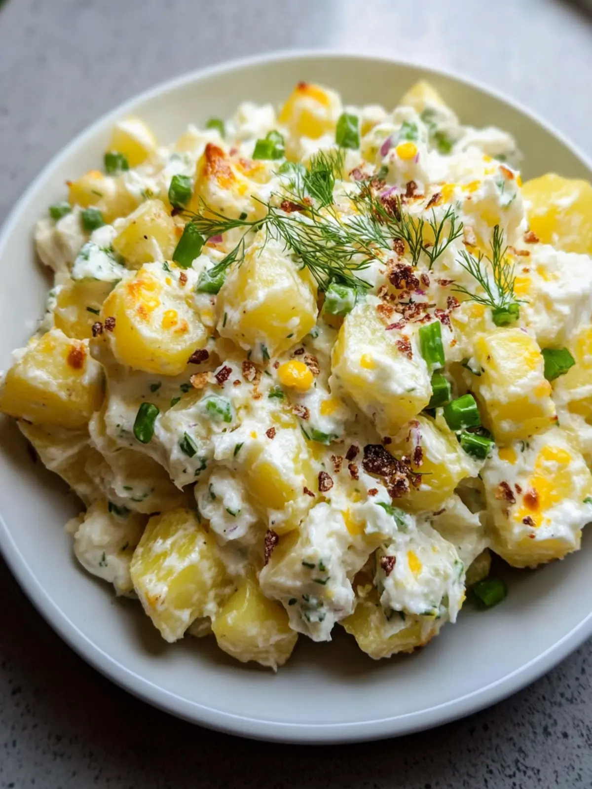 Fluffy baked potato salad