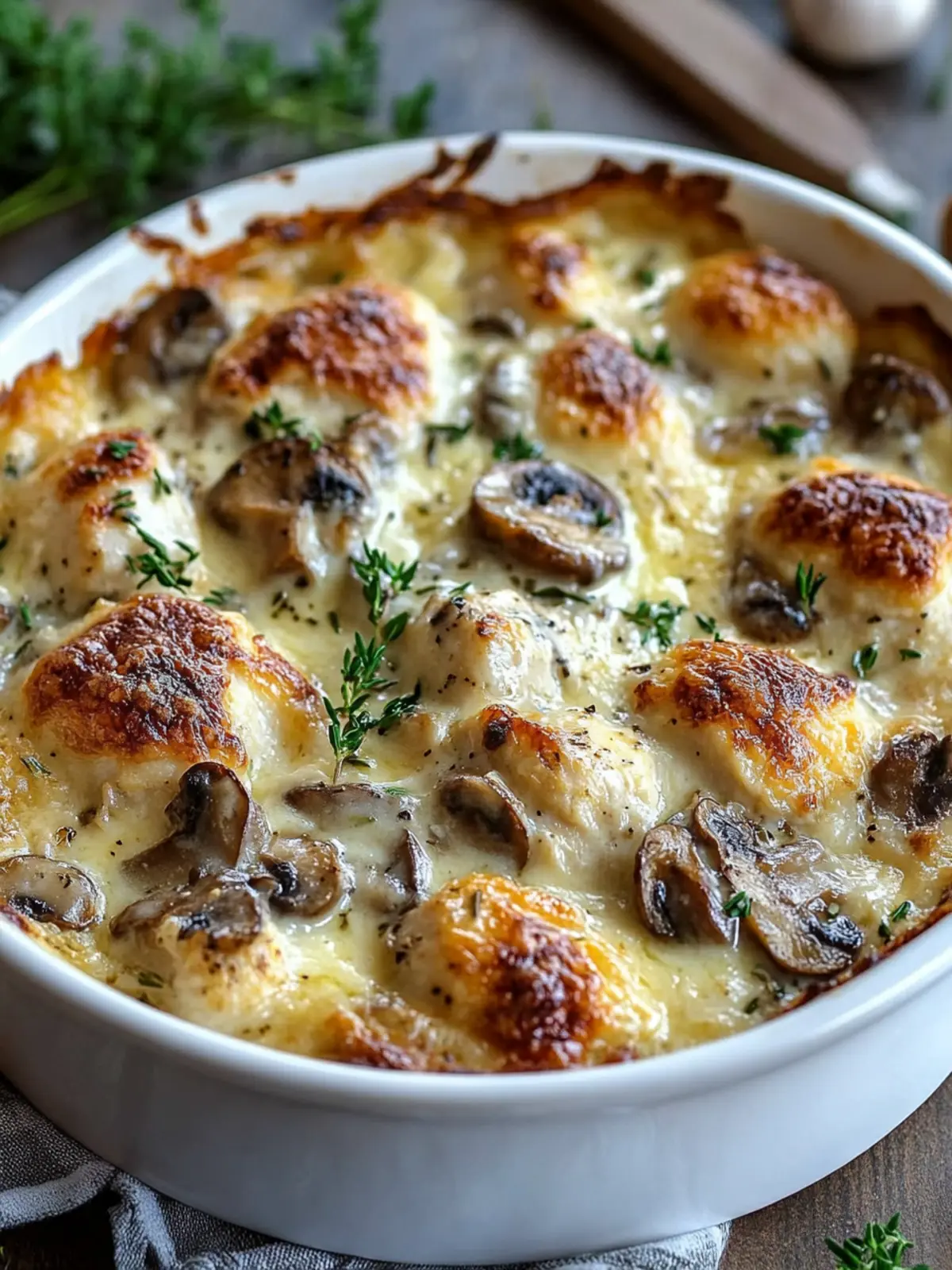 Creamy Chicken & Mushroom Cheese Bake That's Truly Comforting 3 Creamy Chicken & Mushroom Cheese Bake