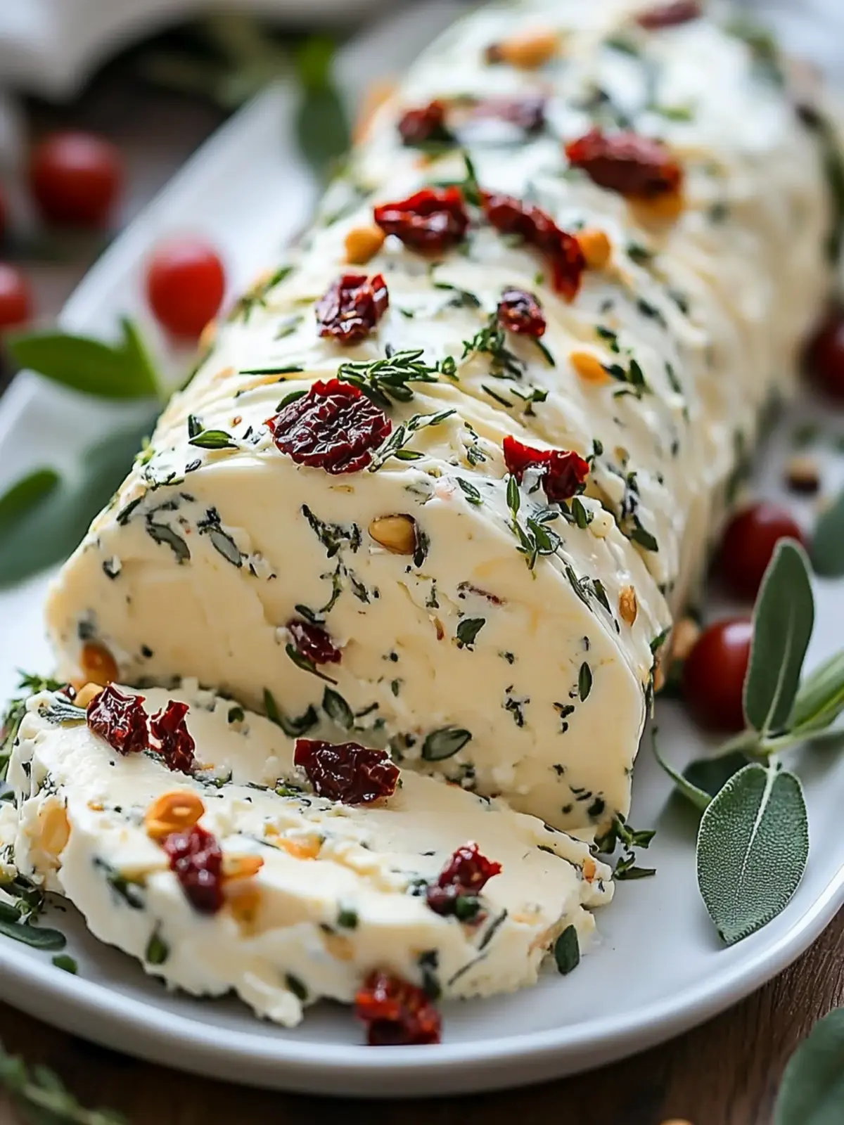 Herbed Sun-Dried Tomato & Mascarpone Cheese Log