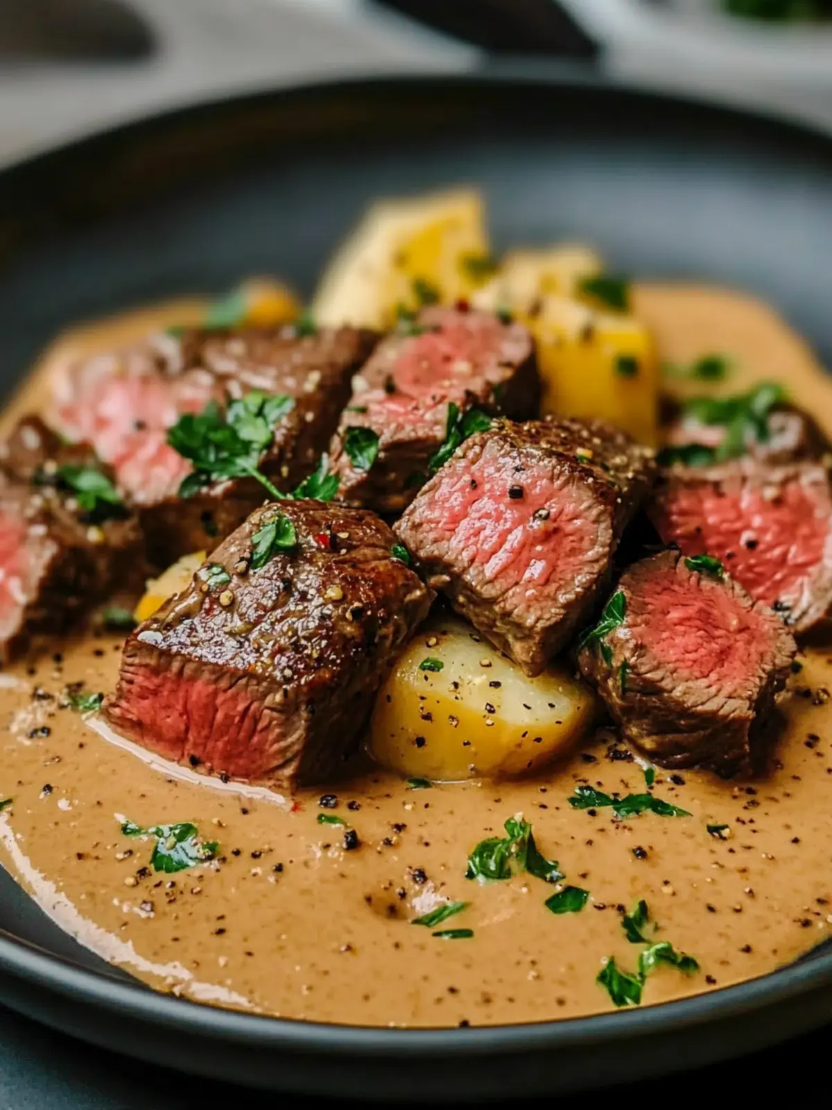 Tender Beef Fillet with Creamy Pepper Sauce