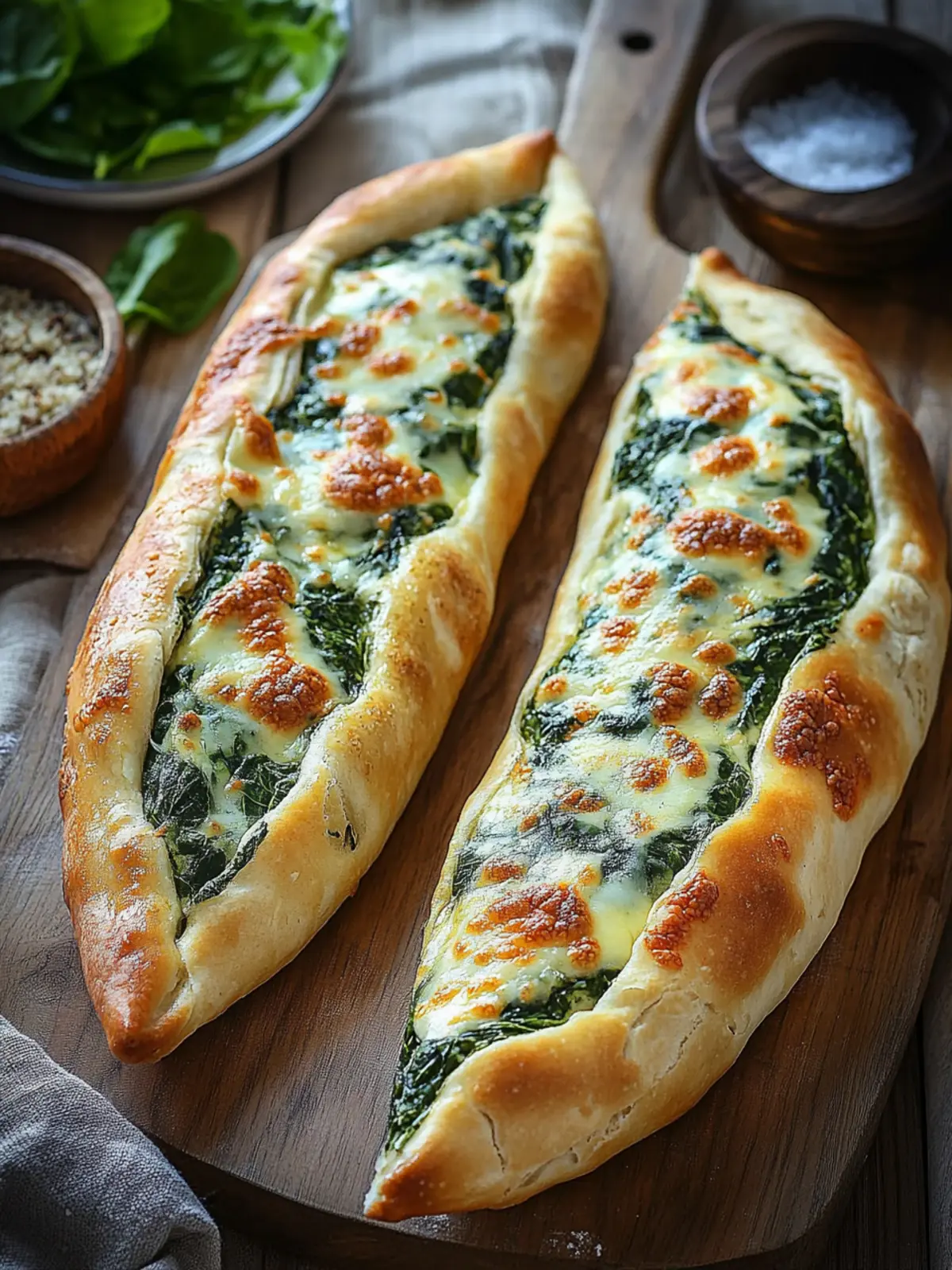 Turkish-Style Spinach and Cheese Flatbread