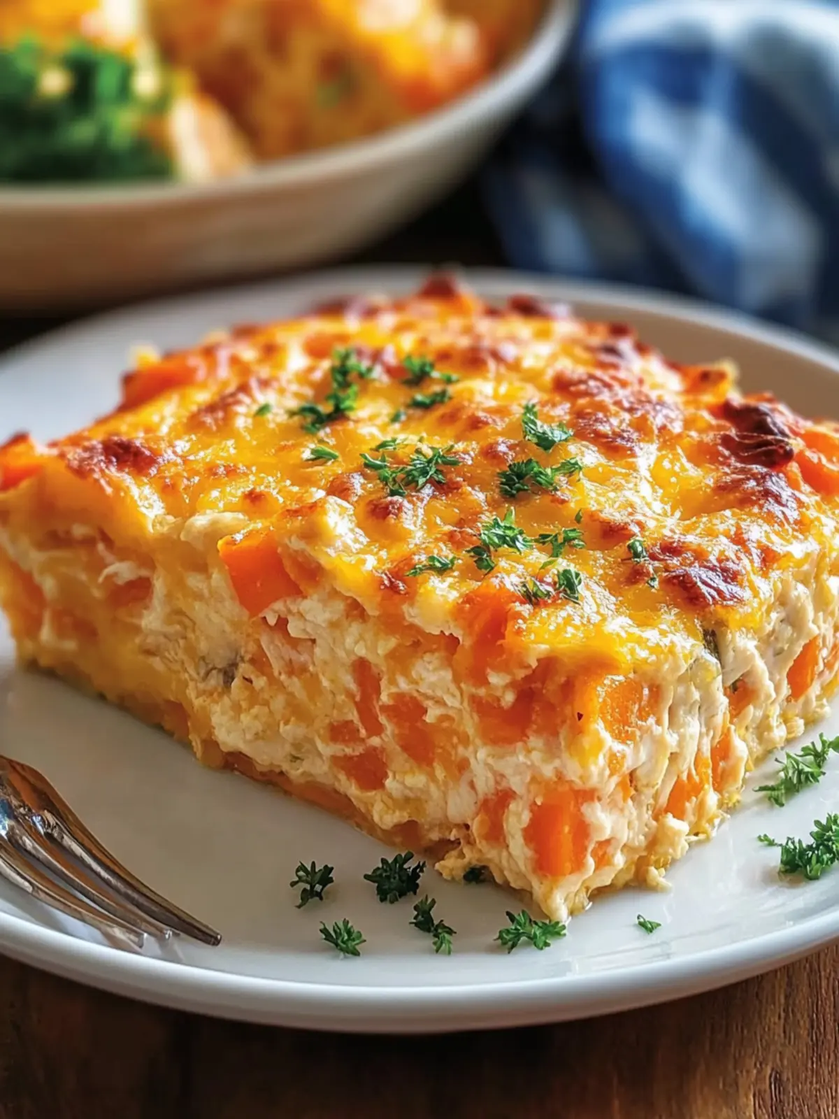Comfort-Style Crustless Chicken, Carrot & Cheese Casserole