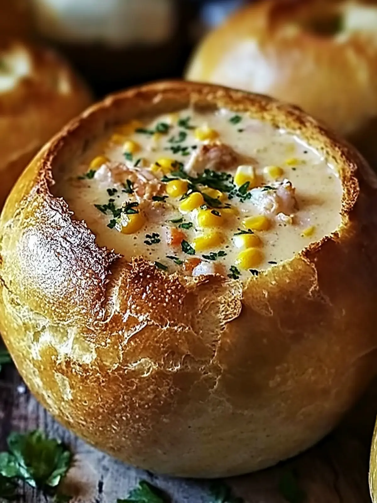Savor Creamy Crab Corn Chowder in Tasty Bread Bowls 3 Creamy Crab Corn Chowder Bread Bowl
