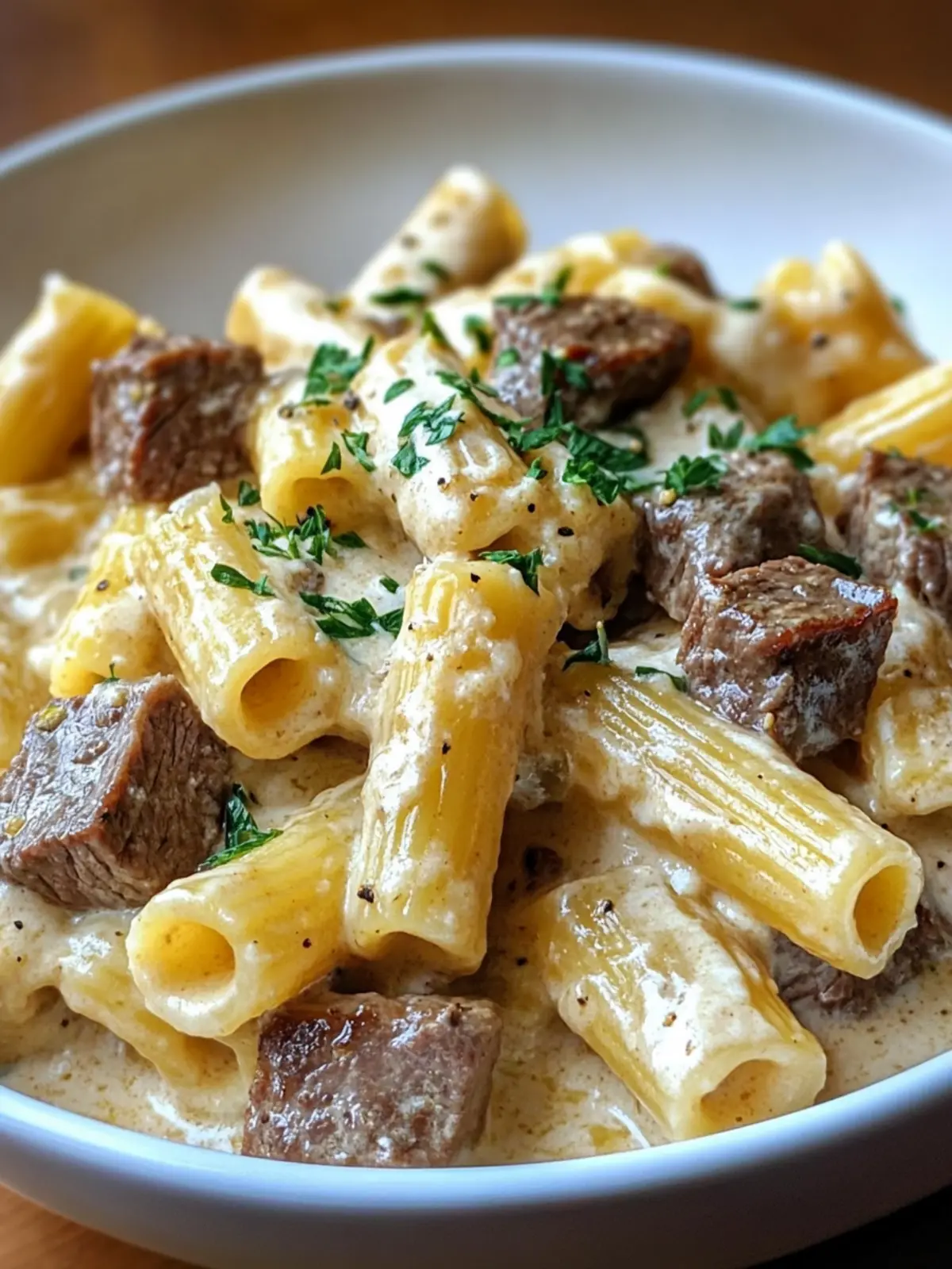 Creamy Steak Rigatoni