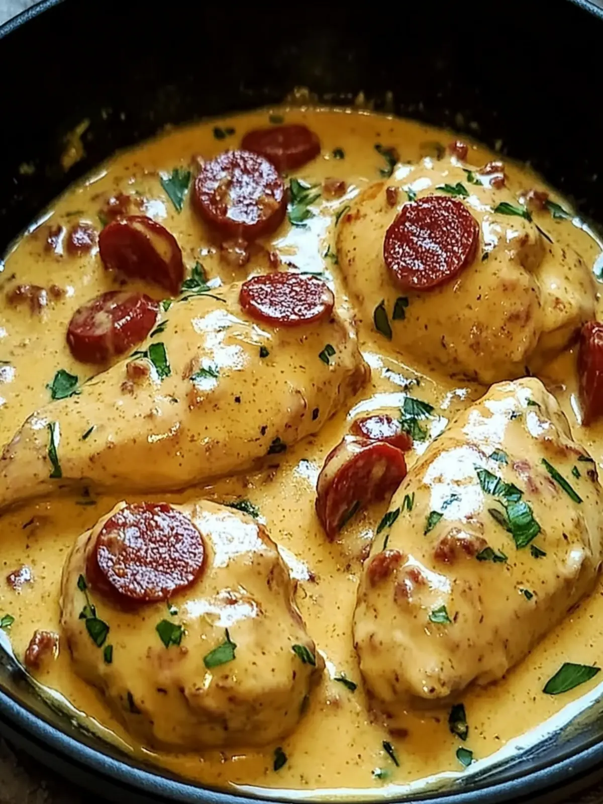 Delicious Creamy Chicken with Chorizo Sauce